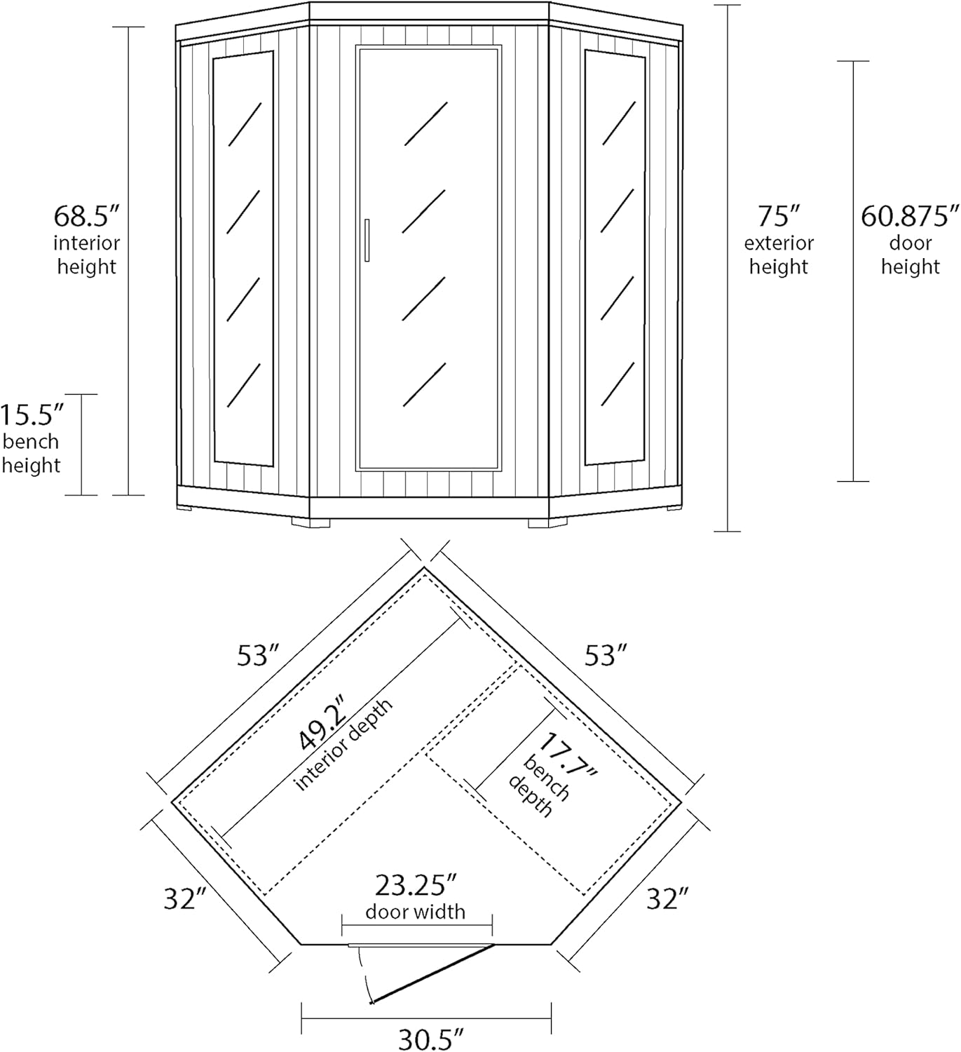 Radiant Saunas BSA2412 3-Person Hemlock Infrared Sauna with 7 Carbon Corner Heaters The Champ Gear