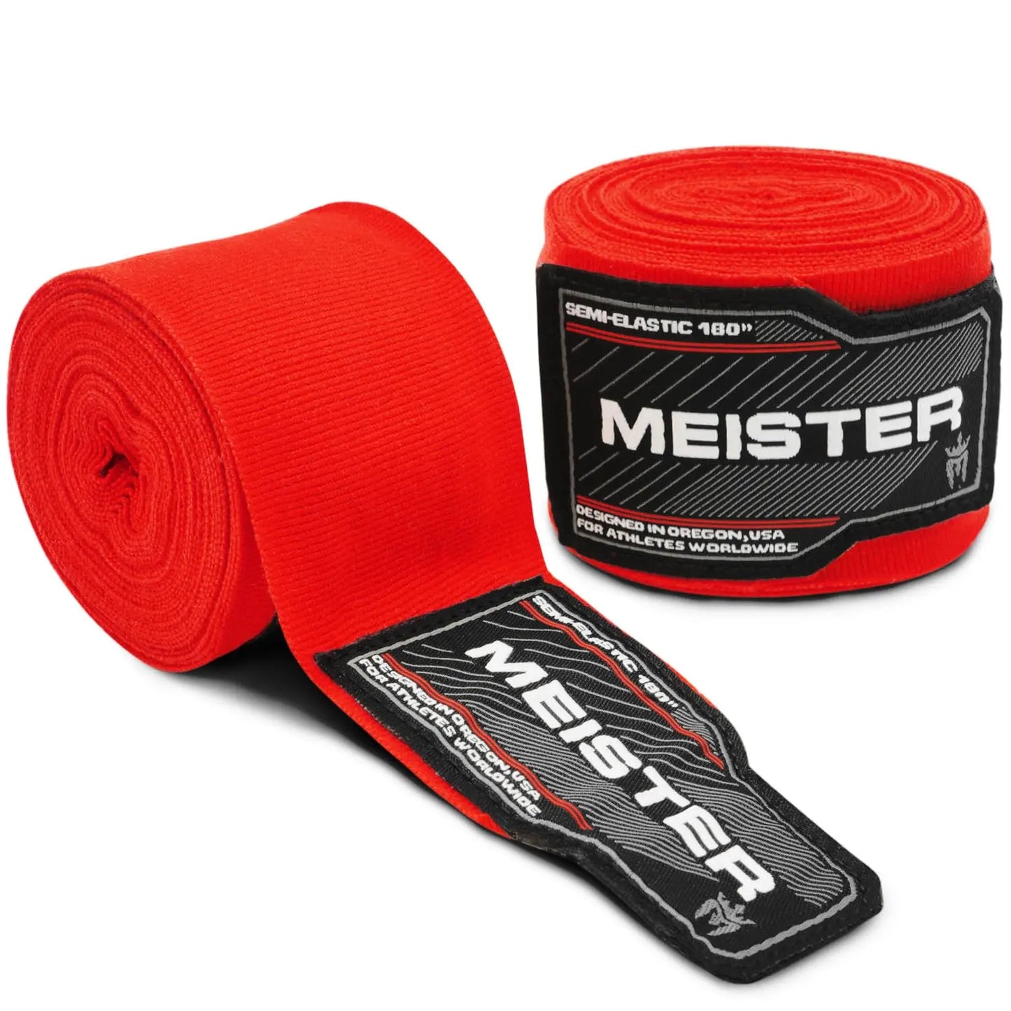 Meister Adult 180" Semi-Elastic Hand Wraps for MMA & Boxing (Pair) - The Champ Gear