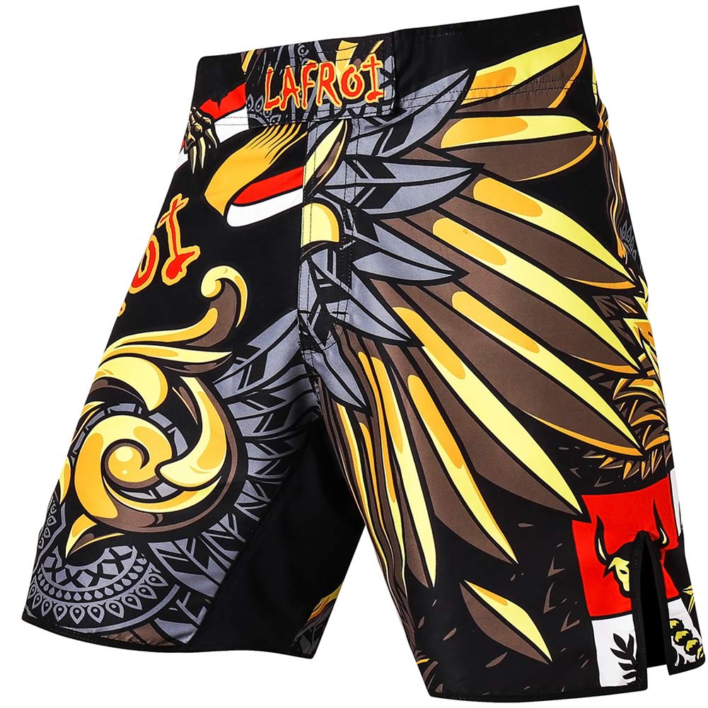 LAFROI Mens MMA Cross Training Boxing Shorts Trunks Fight Wear with Drawstring and Pocket-QJK01 The Champ Gear