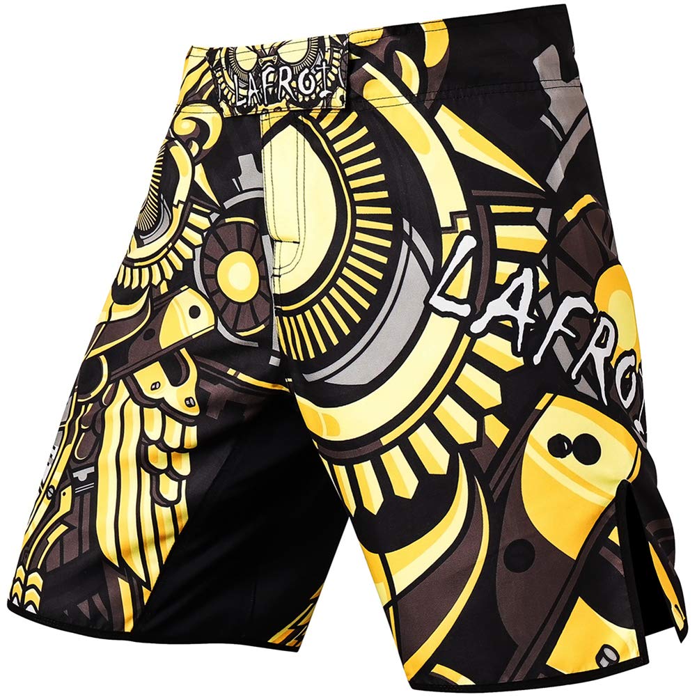 LAFROI Mens MMA Cross Training Boxing Shorts Trunks Fight Wear with Drawstring and Pocket-QJK01 The Champ Gear