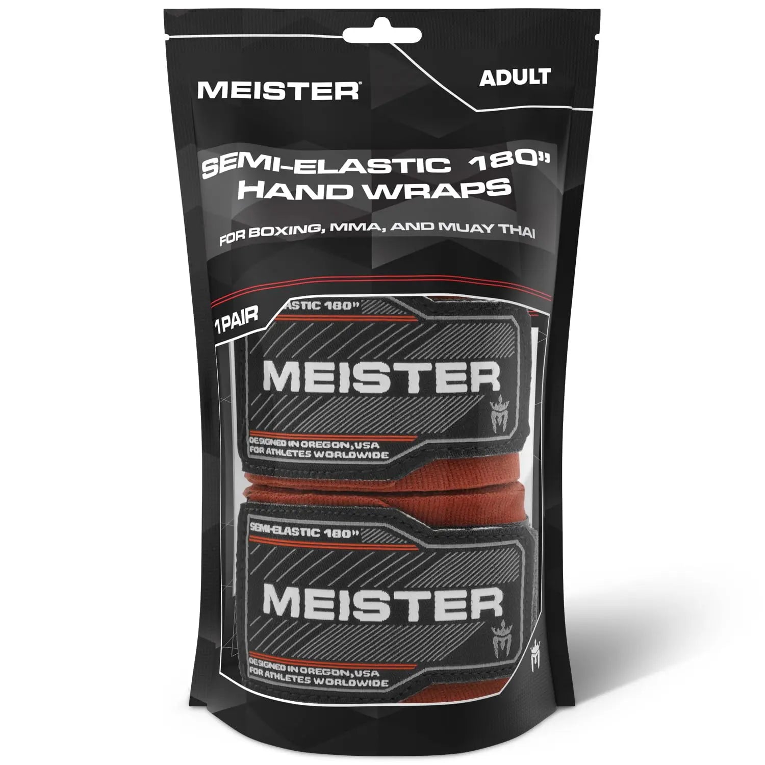 Meister Adult 180" Semi-Elastic Hand Wraps for MMA & Boxing (Pair) - The Champ Gear