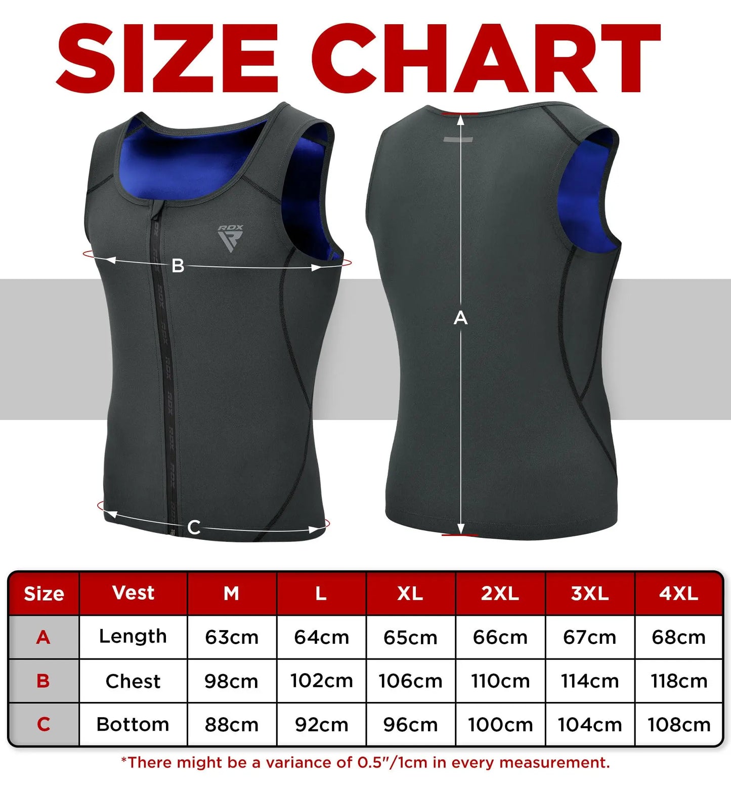 RDX Men's Sauna Vest Heat Trapping Sweat Waist Trainer - REACH OEKO TEX 100 Certified Body Shaper - Zipper - Fitness Tank Top The Champ Gear