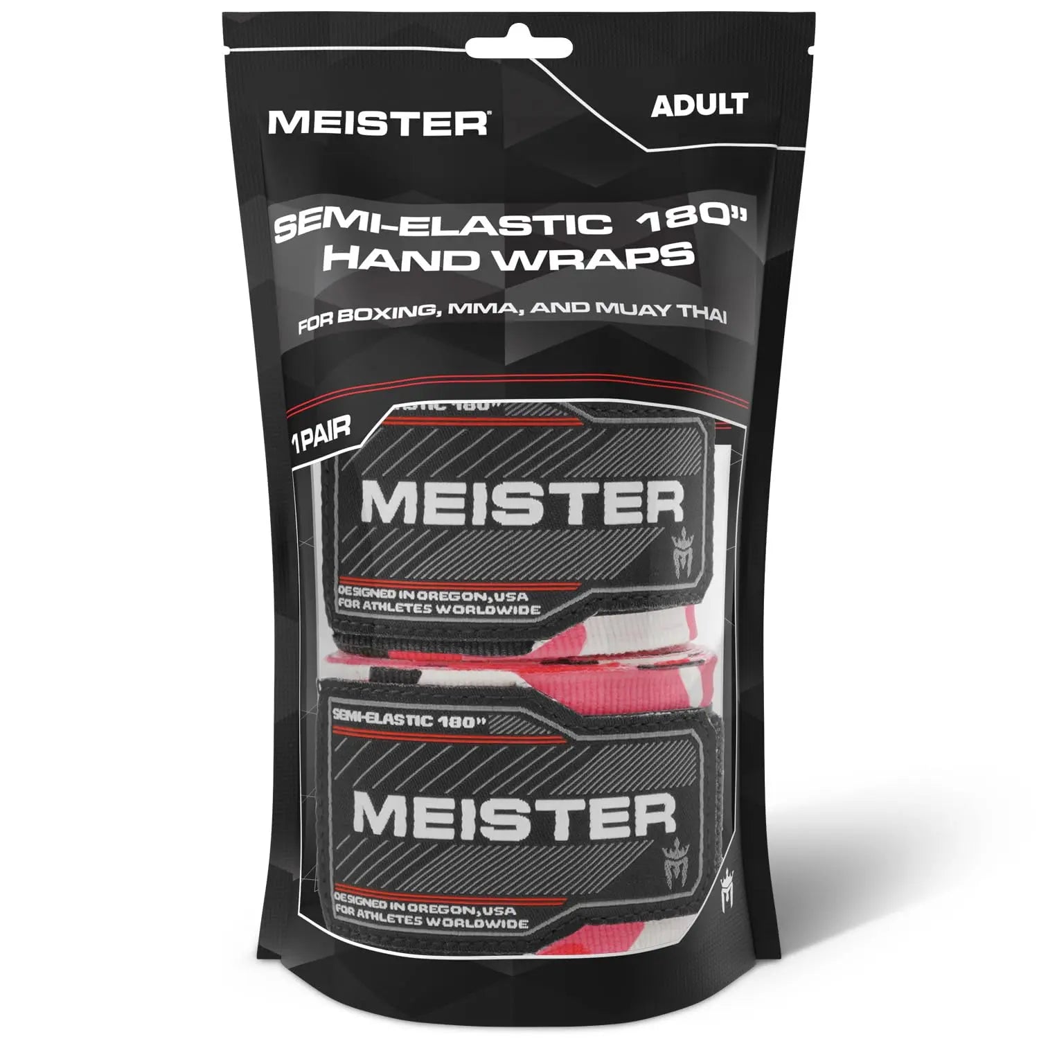 Meister Adult 180" Semi-Elastic Hand Wraps for MMA & Boxing (Pair) - The Champ Gear