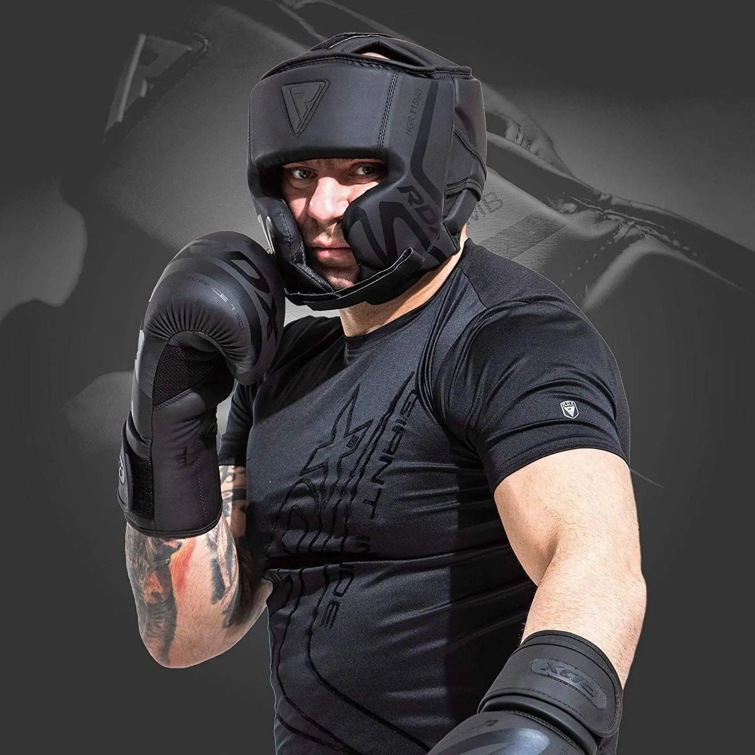 RDX Headgear – Leather Boxing & MMA Training Helmet, Multi-Layer Padding - The Champ Gear