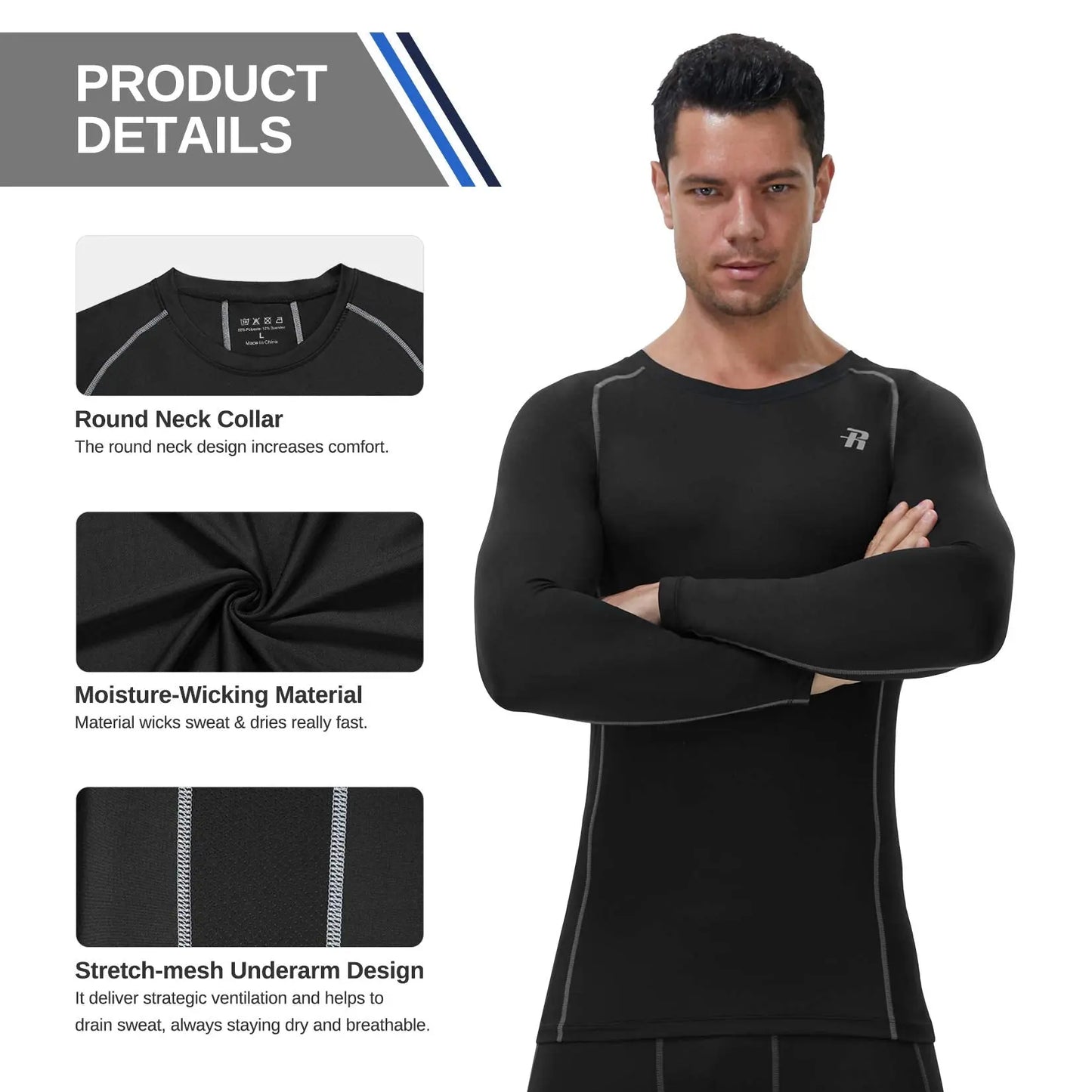 Runhit Long Sleeve Compression Shirts The Champ Gear