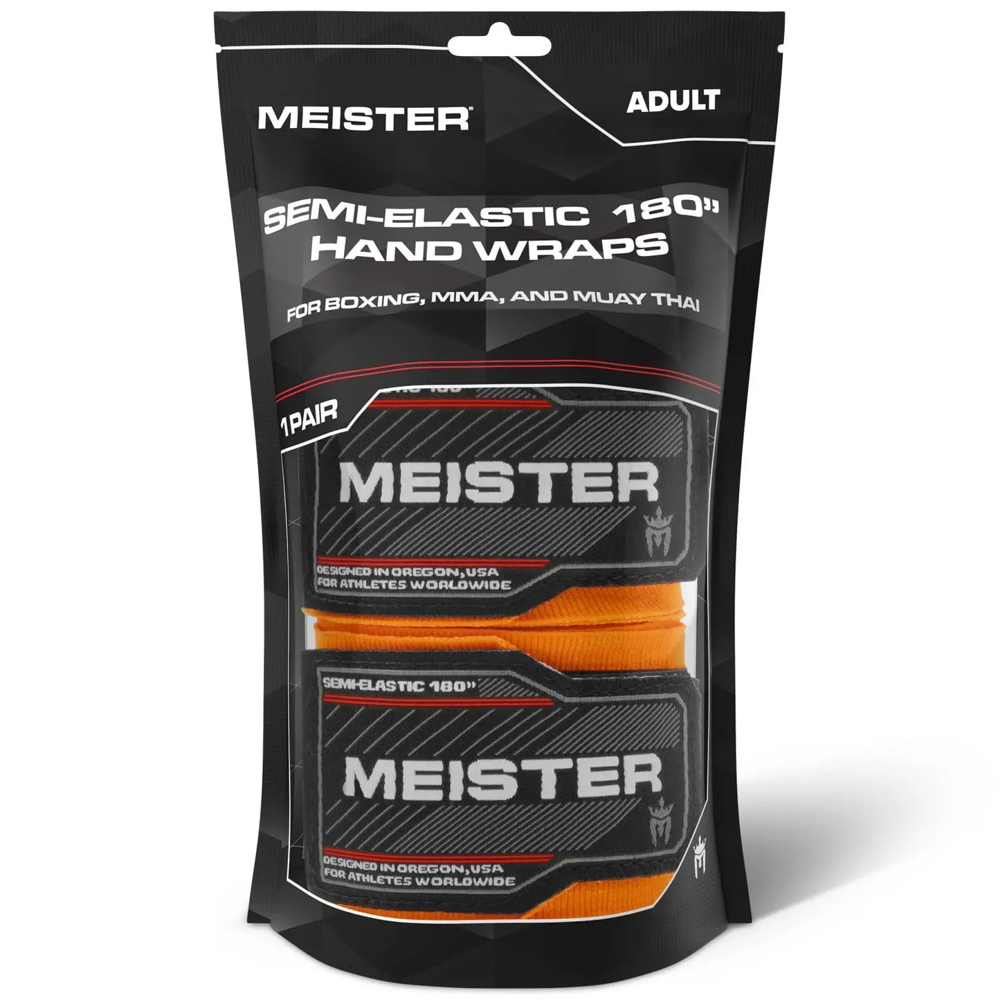 Meister Adult 180" Semi-Elastic Hand Wraps for MMA & Boxing (Pair) - The Champ Gear