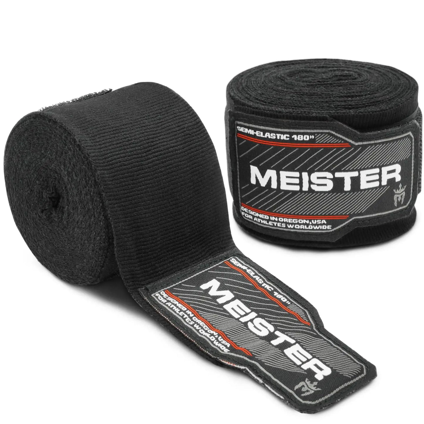 Meister Adult 180" Semi-Elastic Hand Wraps for MMA & Boxing (Pair) - The Champ Gear