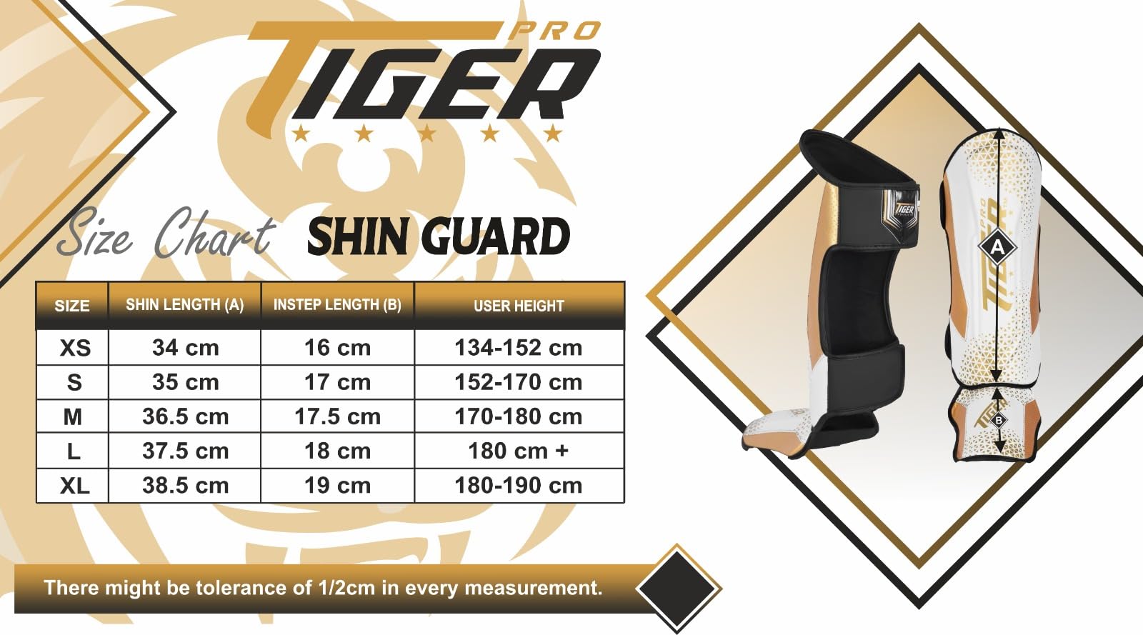 Tiger Pro Shin Guards MMA, Muay Thai, Kickboxing, Leg Instep Protection Pads, Kicking, Sparring, Training Gear, Karate, Boxing, Taekwondo - Unisex - Multiple Colors The Champ Gear