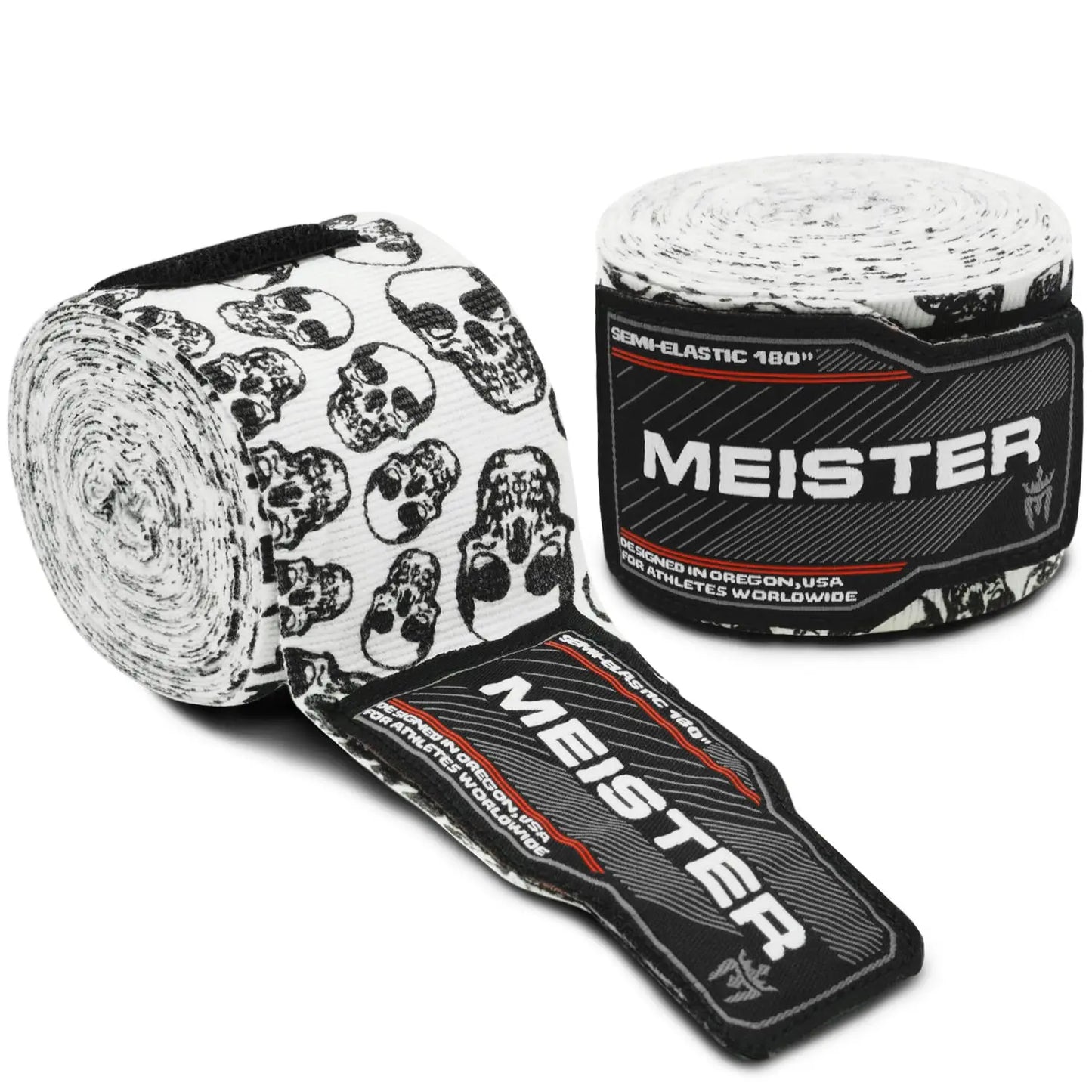 Meister Adult 180" Semi-Elastic Hand Wraps for MMA & Boxing (Pair) - The Champ Gear