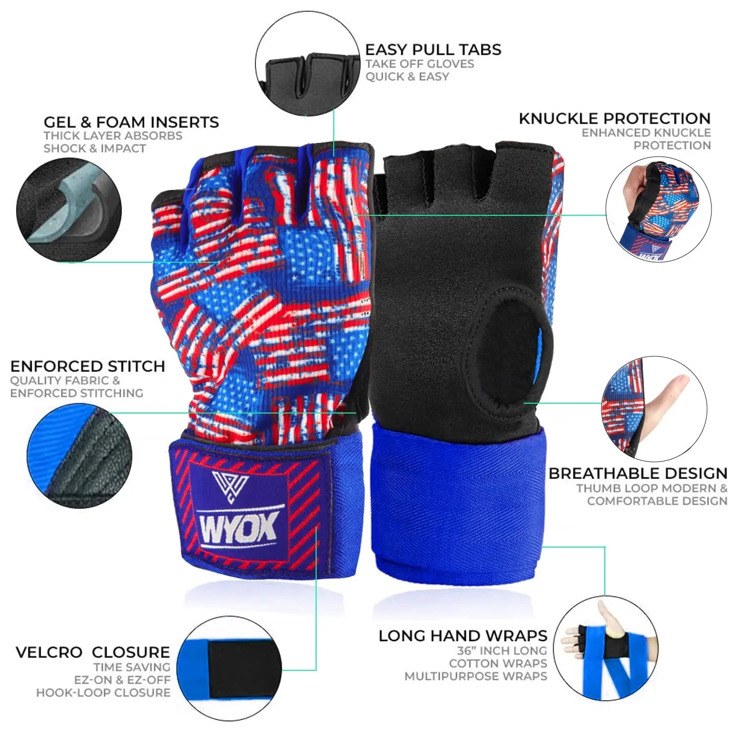 Gel Boxing Hand Wraps 80cm - The Champ Gear