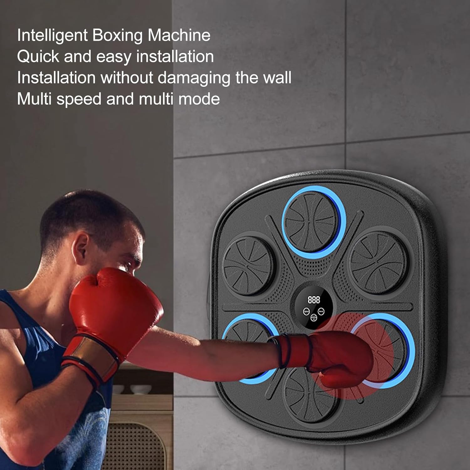 Smart Music Punching Machine, Kids Interactive Musical Boxing Set, Adjustable Height, Soft Safety Cushion, Lightweight, Indoor Use The Champ Gear