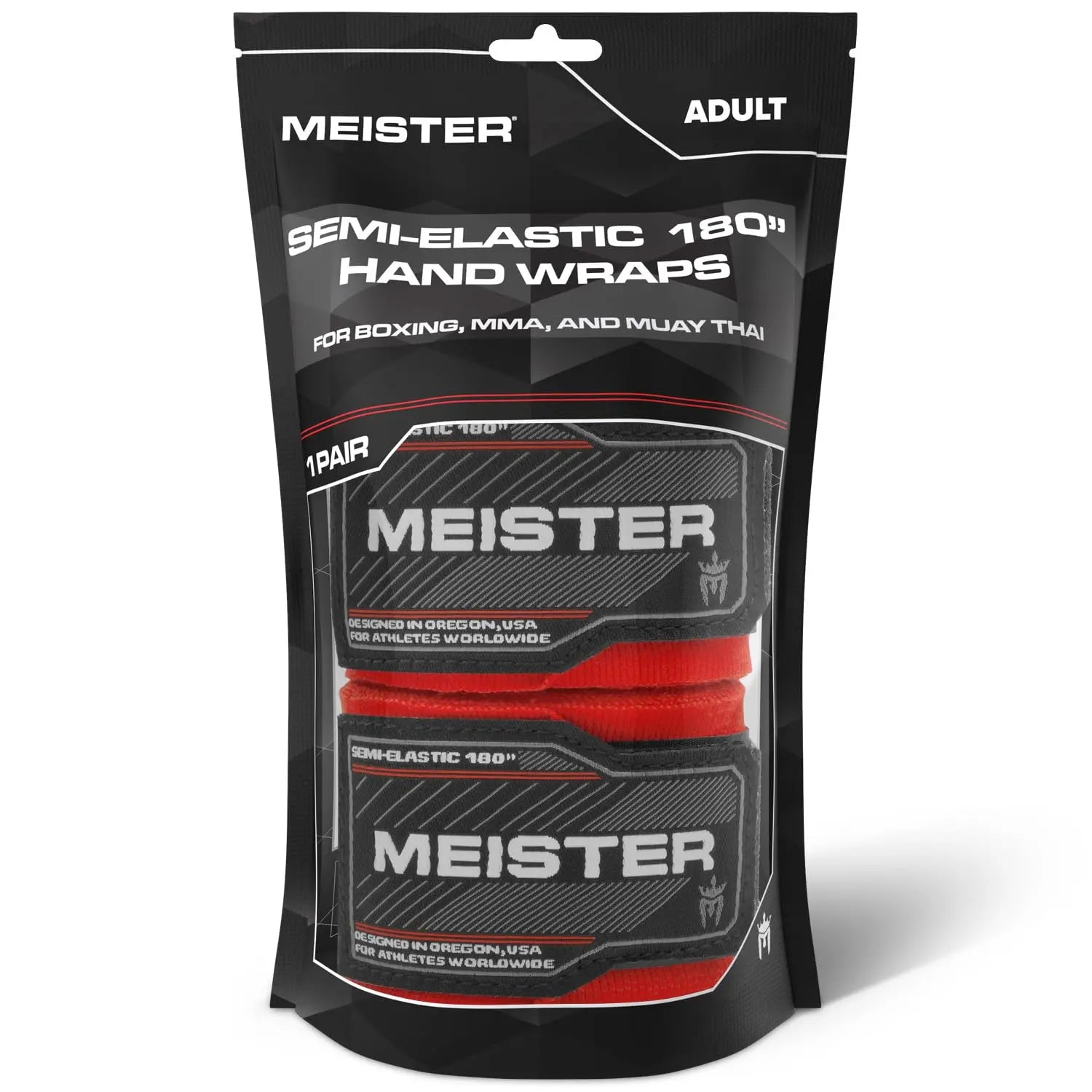 Meister Adult 180" Semi-Elastic Hand Wraps for MMA & Boxing (Pair) - The Champ Gear