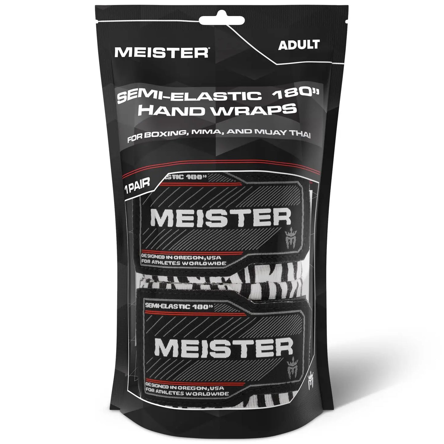 Meister Adult 180" Semi-Elastic Hand Wraps for MMA & Boxing (Pair) - The Champ Gear