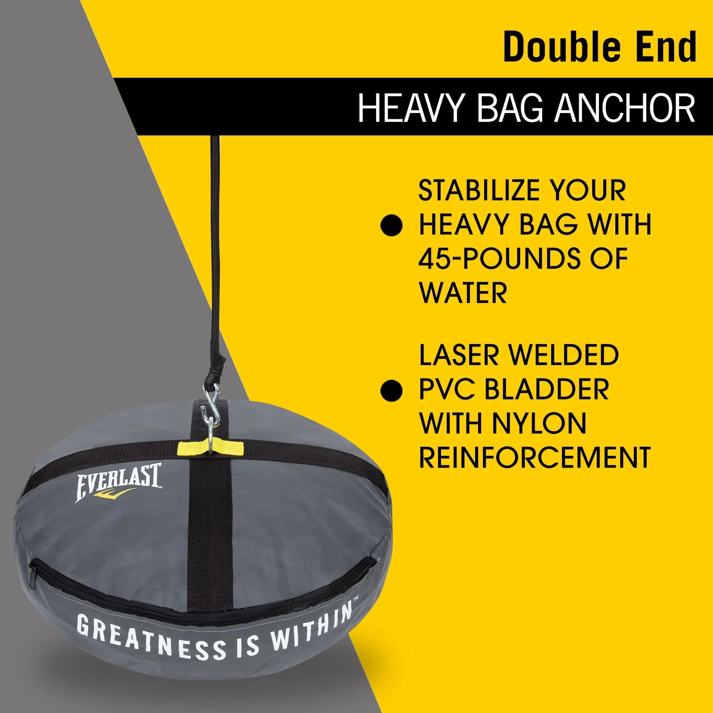 Everlast Heavy Bag Anchor, stabilize Your Heavy Bag or Double end Striking Bag While Training, Premium Synthetic Leather. The Champ Gear