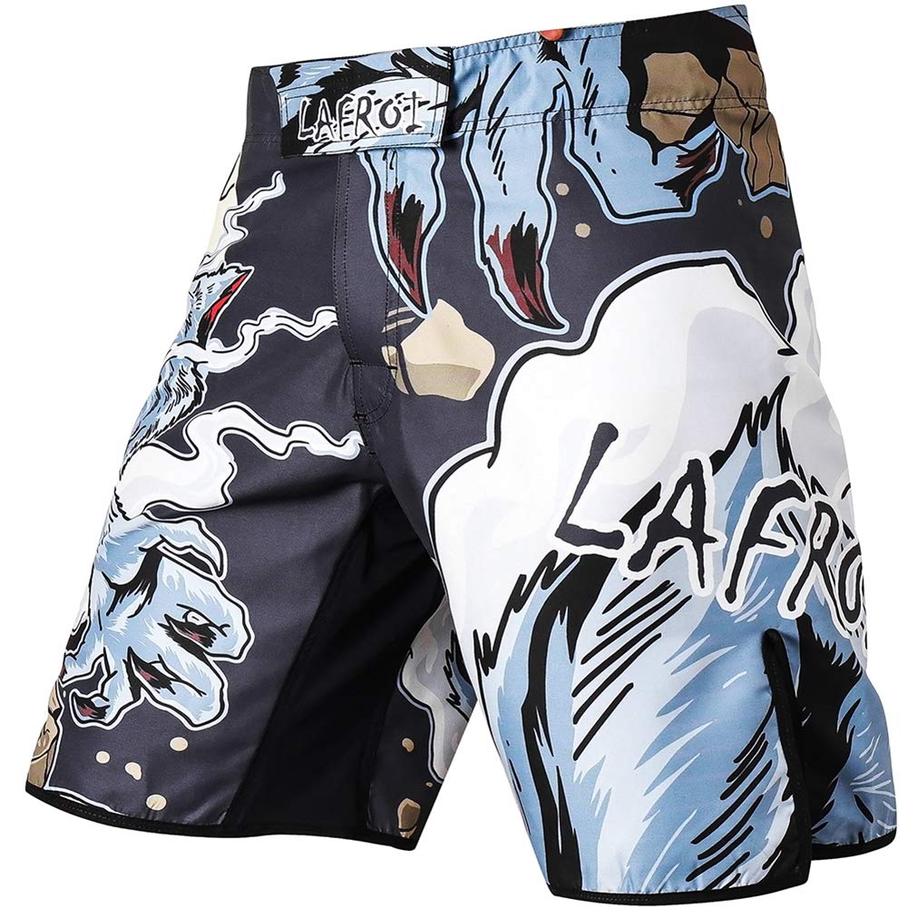 LAFROI Mens MMA Cross Training Boxing Shorts Trunks Fight Wear with Drawstring and Pocket-QJK01 The Champ Gear