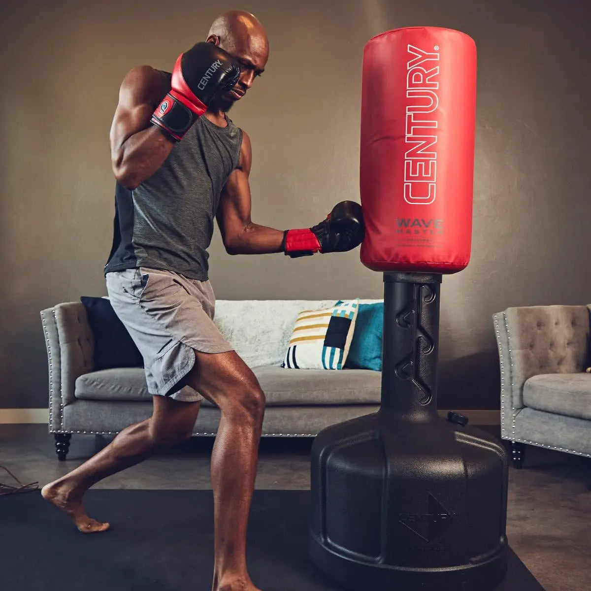 Century The Original Wavemaster Training Bag, Punching Bag with Stand, Freestanding Floor Boxing Bag, Training for Kickboxing, and Mixed Martial Arts The Champ Gear