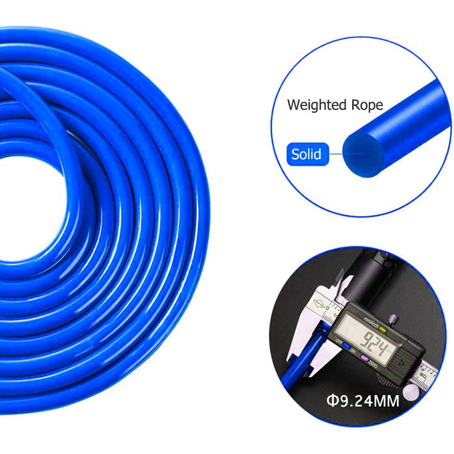 Redify Weighted Jump Rope for Workout Fitness(1LB), Tangle-Free Ball Bearing Rapid Speed Skipping Rope for MMA Boxing Weight-loss,Aluminum Handle Adjustable Length 9MM Fabric Cotton+9MM Solid PVC Rope The Champ Gear