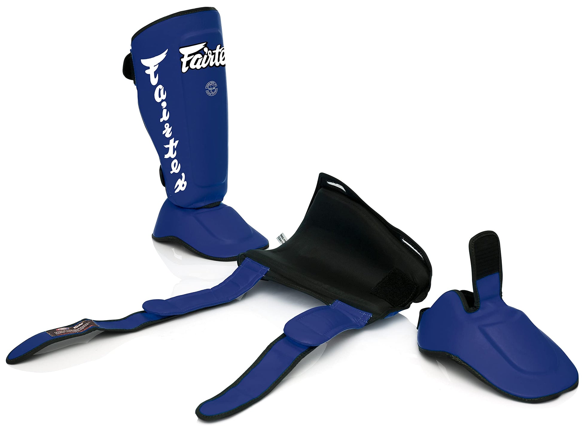 Fairtex SP7 Muay Thai Shin Guards for Men, Women, Kids | Shin Guards Made with Syntek Leather & are Premium, Lightweight & Durable | Detachable shin & Foot Protector The Champ Gear