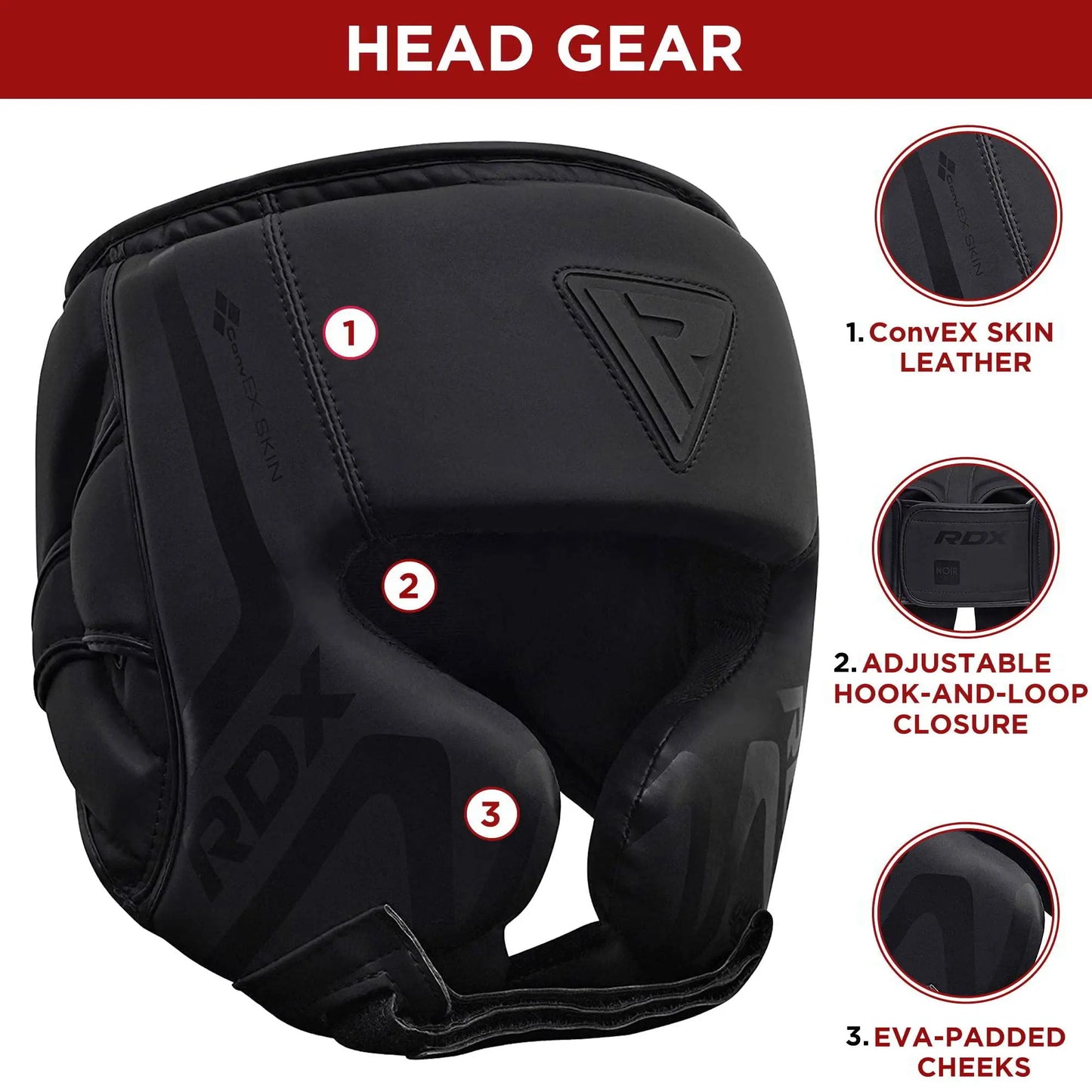 RDX Headgear – Leather Boxing & MMA Training Helmet, Multi-Layer Padding - The Champ Gear