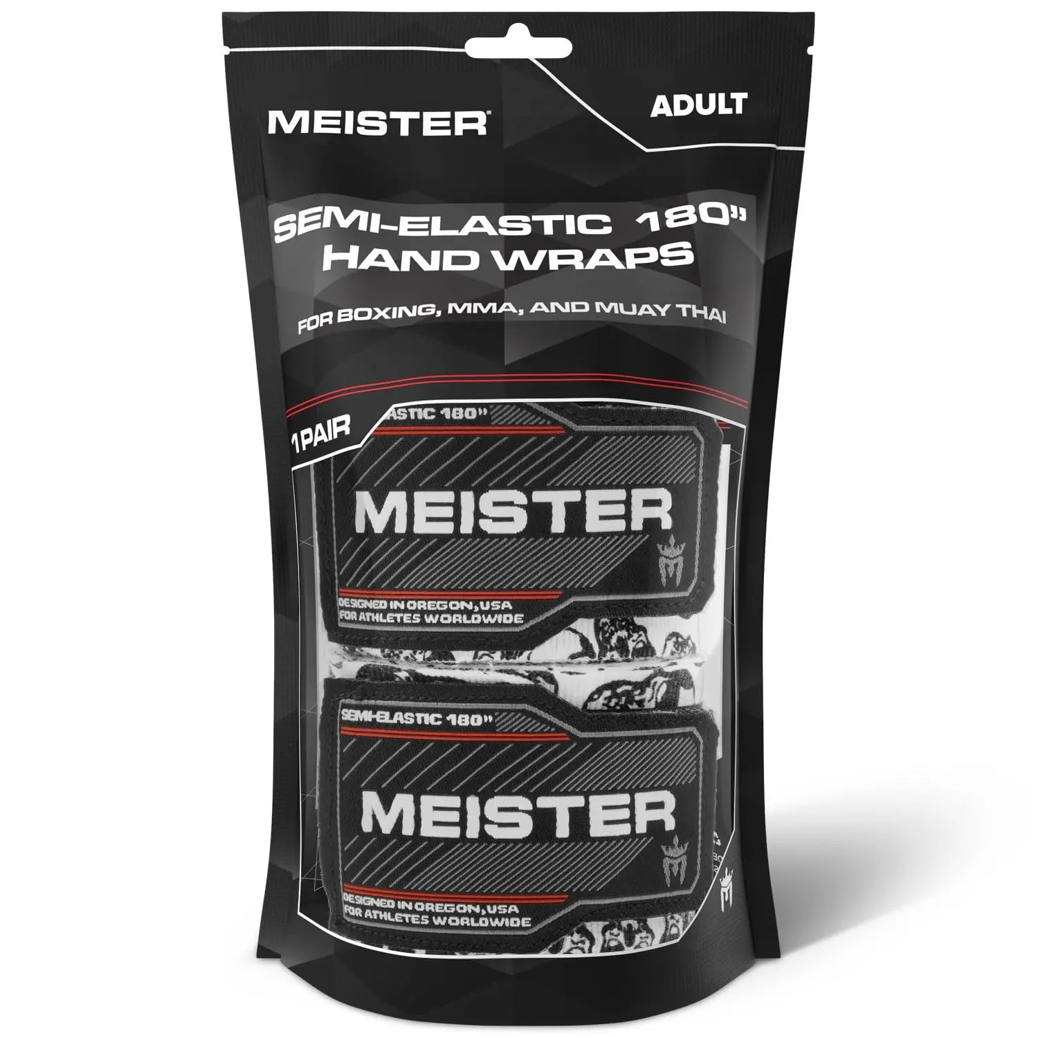 Meister Adult 180" Semi-Elastic Hand Wraps for MMA & Boxing (Pair) - The Champ Gear