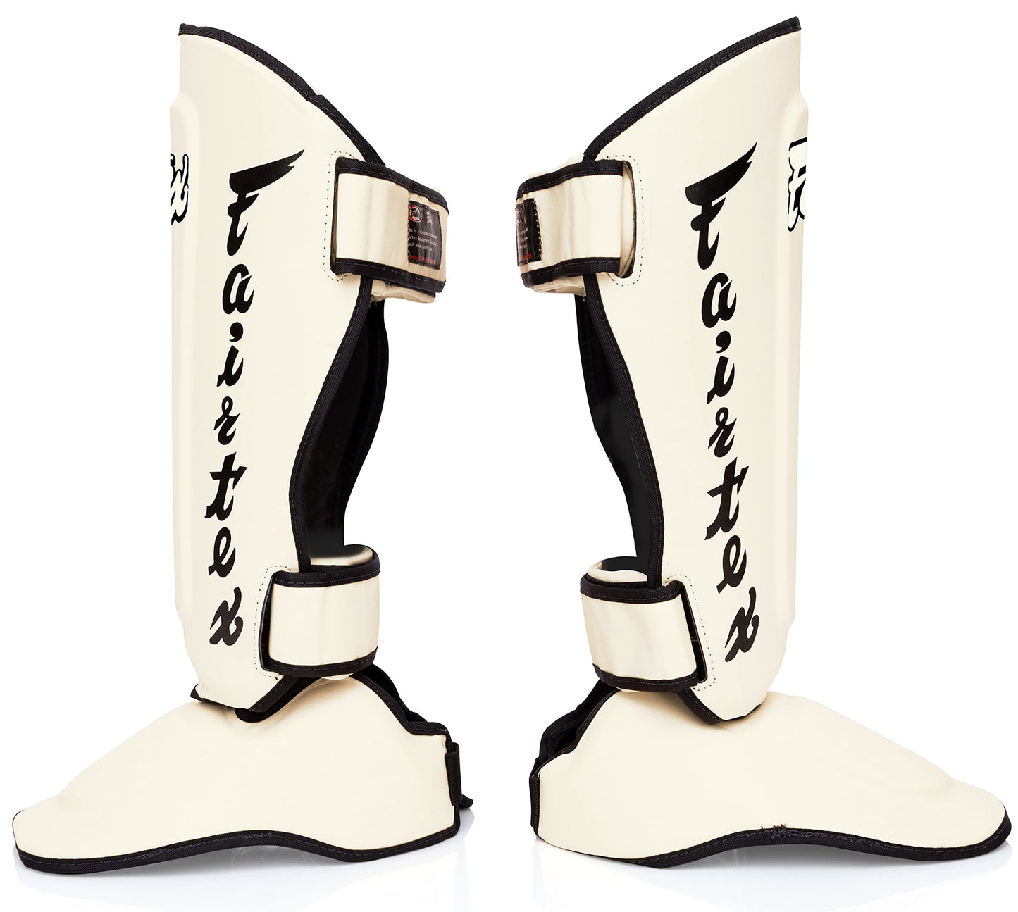 Fairtex SP7 Muay Thai Shin Guards for Men, Women, Kids | Shin Guards Made with Syntek Leather & are Premium, Lightweight & Durable | Detachable shin & Foot Protector The Champ Gear