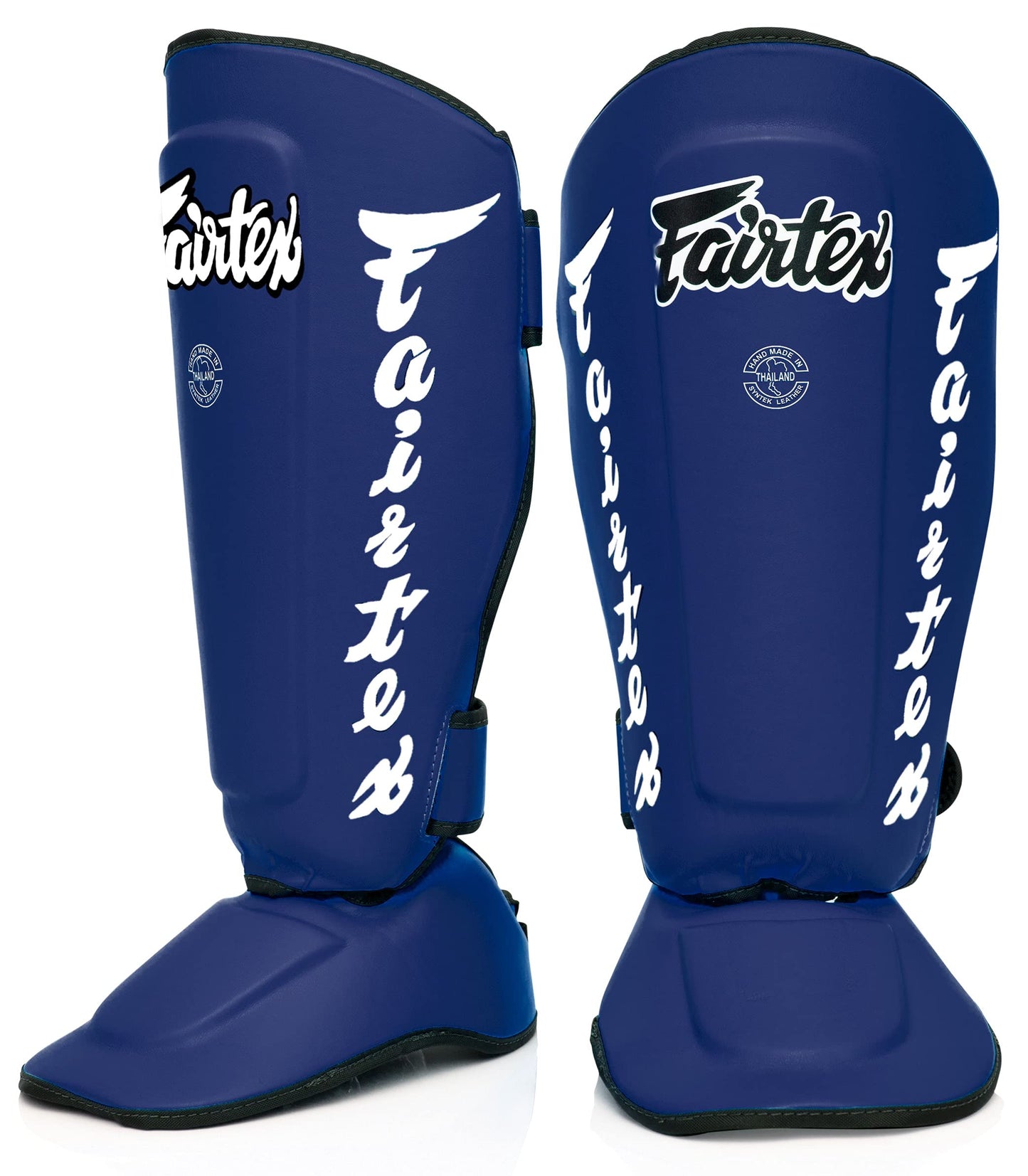 Fairtex SP7 Muay Thai Shin Guards for Men, Women, Kids | Shin Guards Made with Syntek Leather & are Premium, Lightweight & Durable | Detachable shin & Foot Protector The Champ Gear