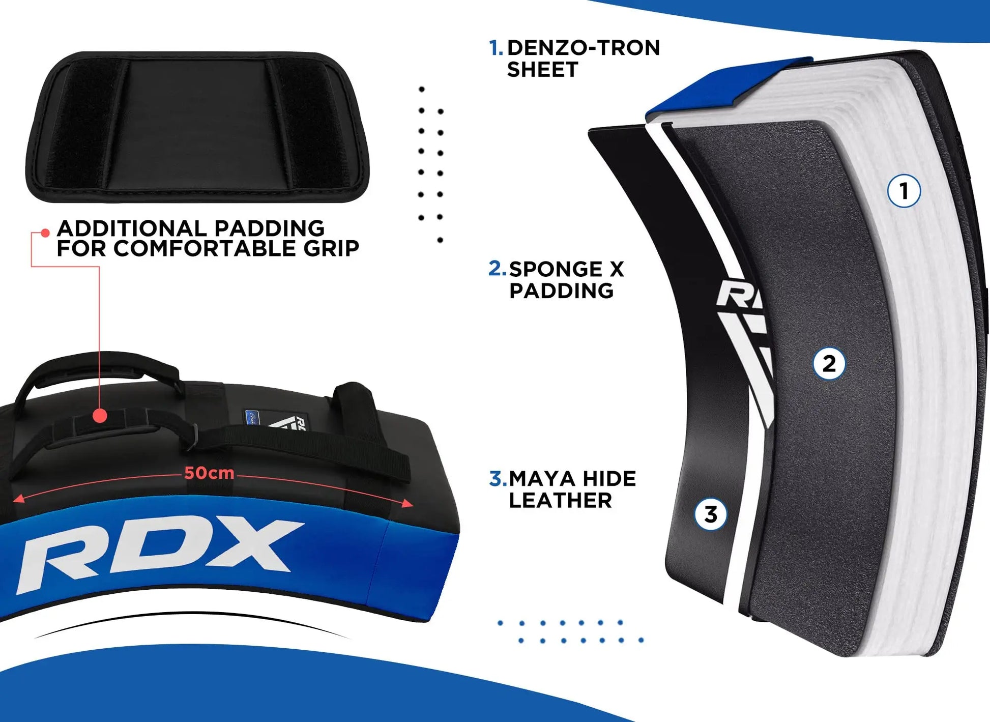 RDX Kick Shield  | 60CM Large Heavy Curved - The Champ Gear