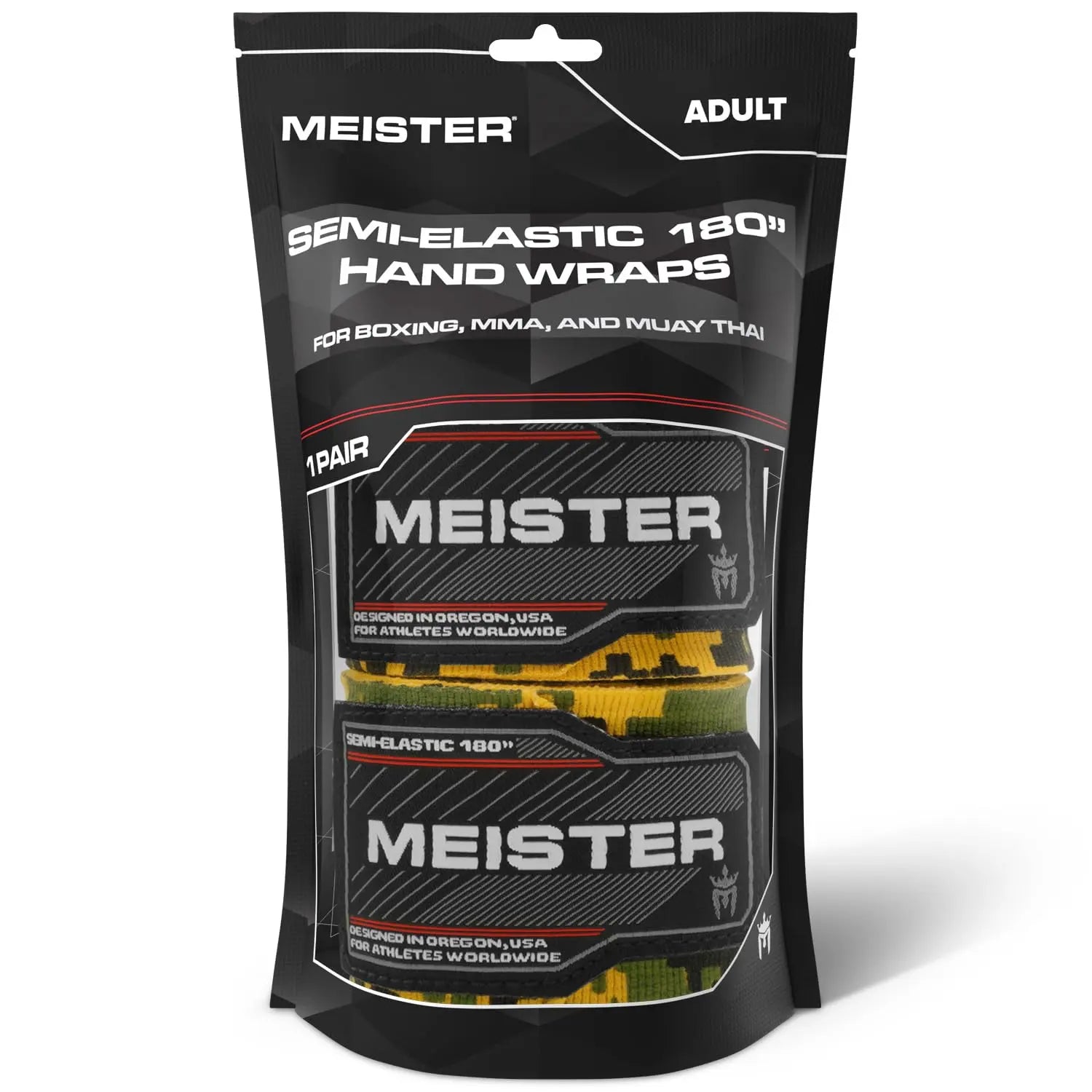 Meister Adult 180" Semi-Elastic Hand Wraps for MMA & Boxing (Pair) - The Champ Gear