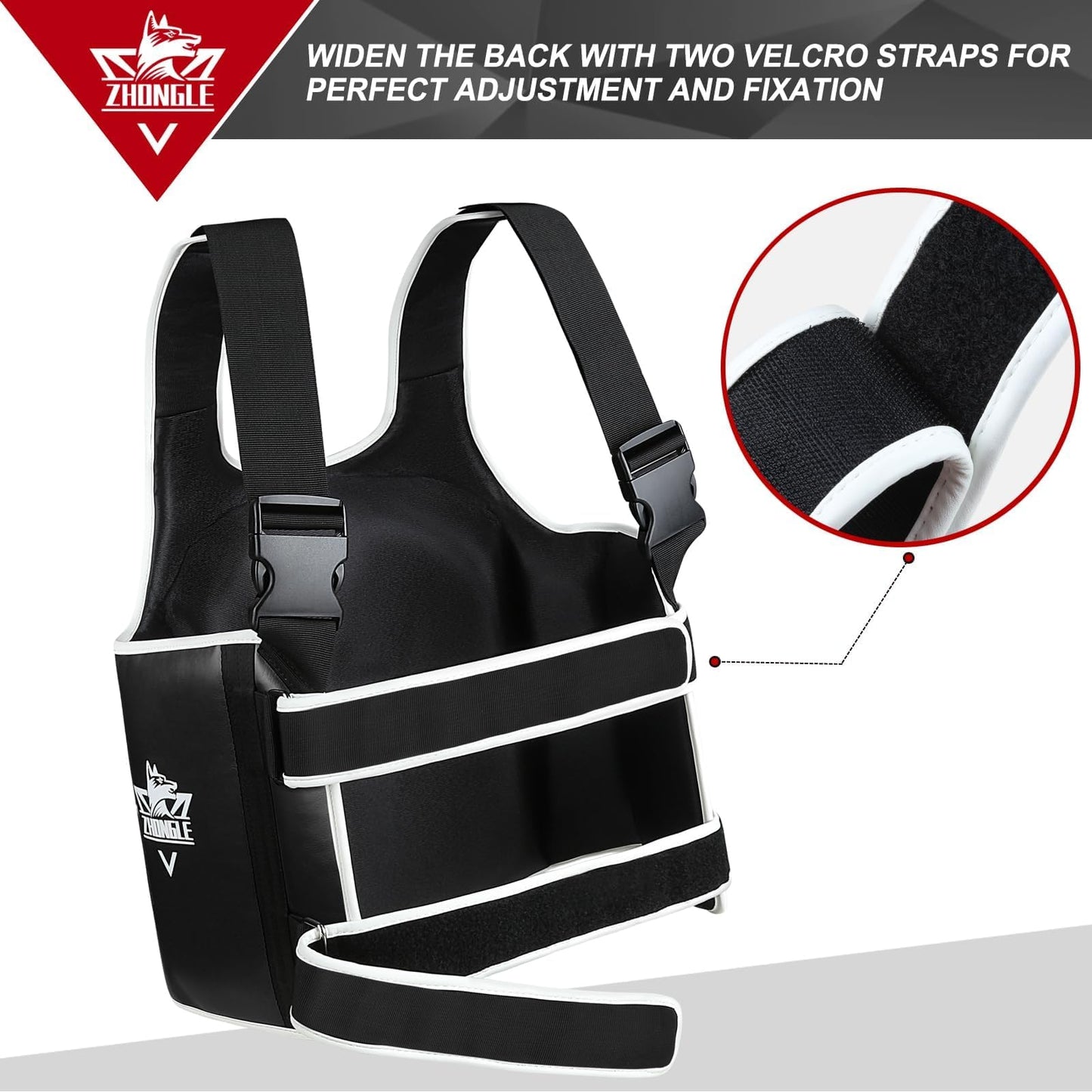 Boxing Chest Protector Adjustable MMA Taekwondo Muay Thai Chest Protector, Boxing Training Heavy fist, Adjustable Shield, Martial Arts Upper Abdomen Protective pad, Taekwondo The Champ Gear