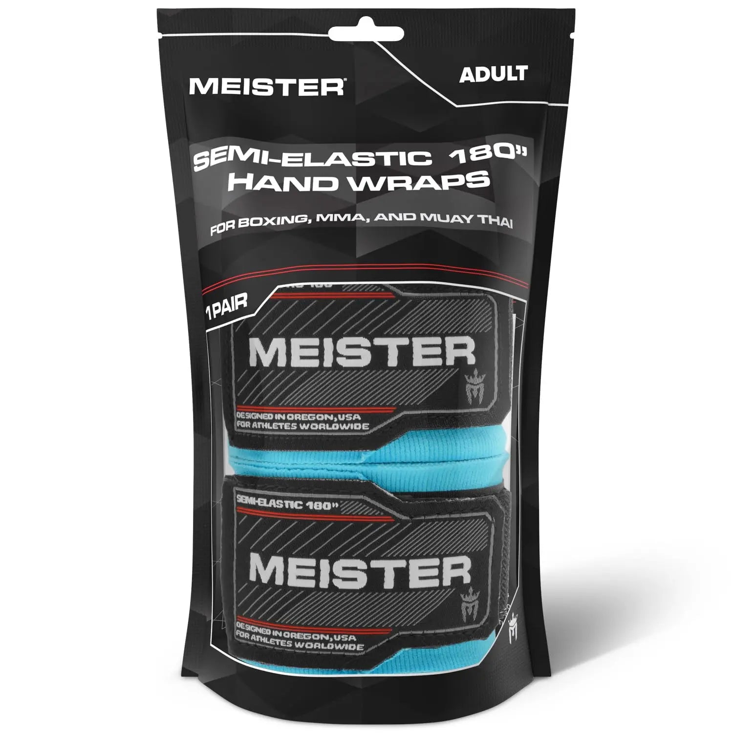 Meister Adult 180" Semi-Elastic Hand Wraps for MMA & Boxing (Pair) - The Champ Gear