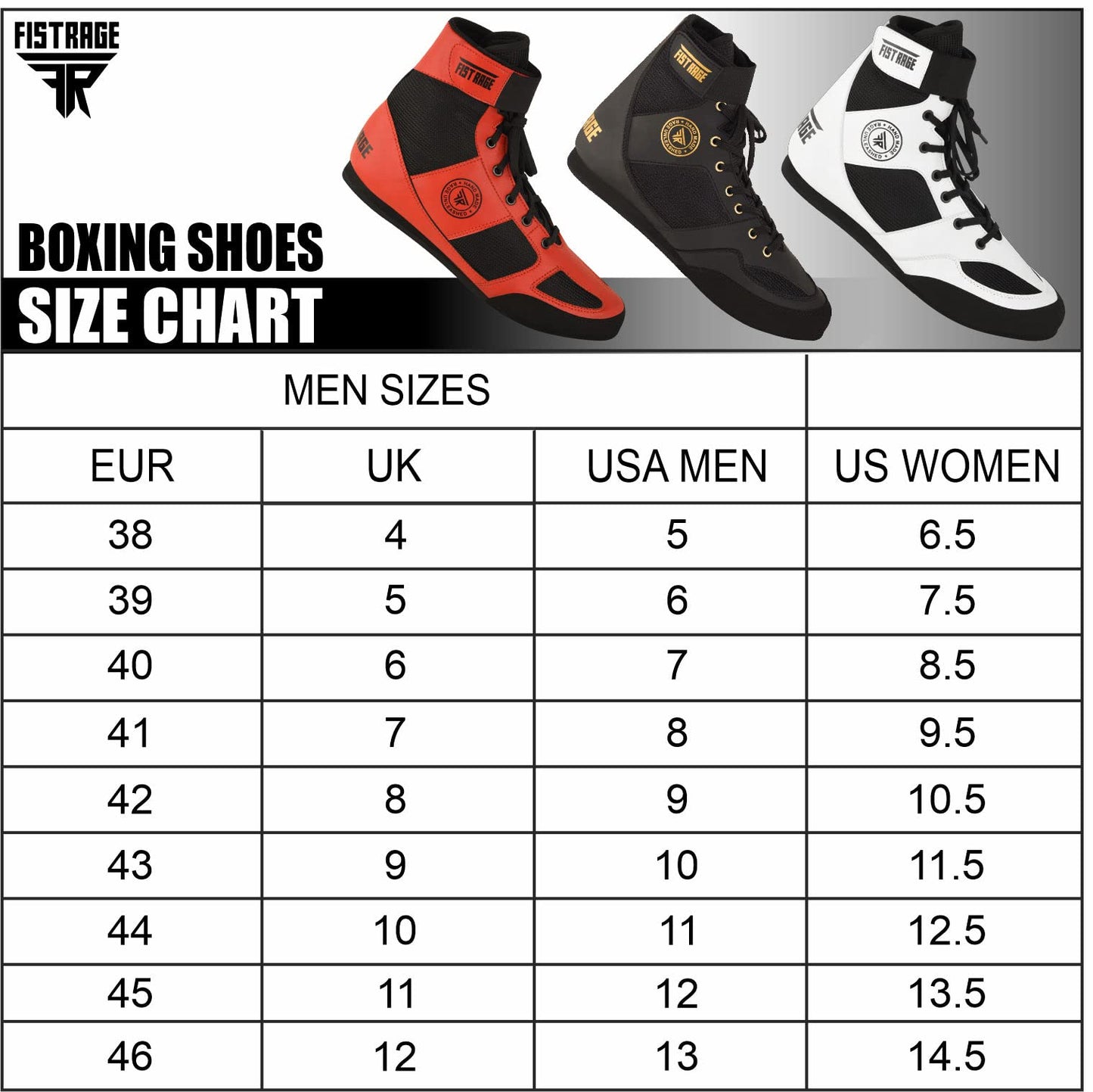 FISTRAGE Boxing Shoes Leather Kick Fighting Training Mesh Unisex Pro Men's and Youth Genuine Light Weight Boot | Shoe for Adults The Champ Gear