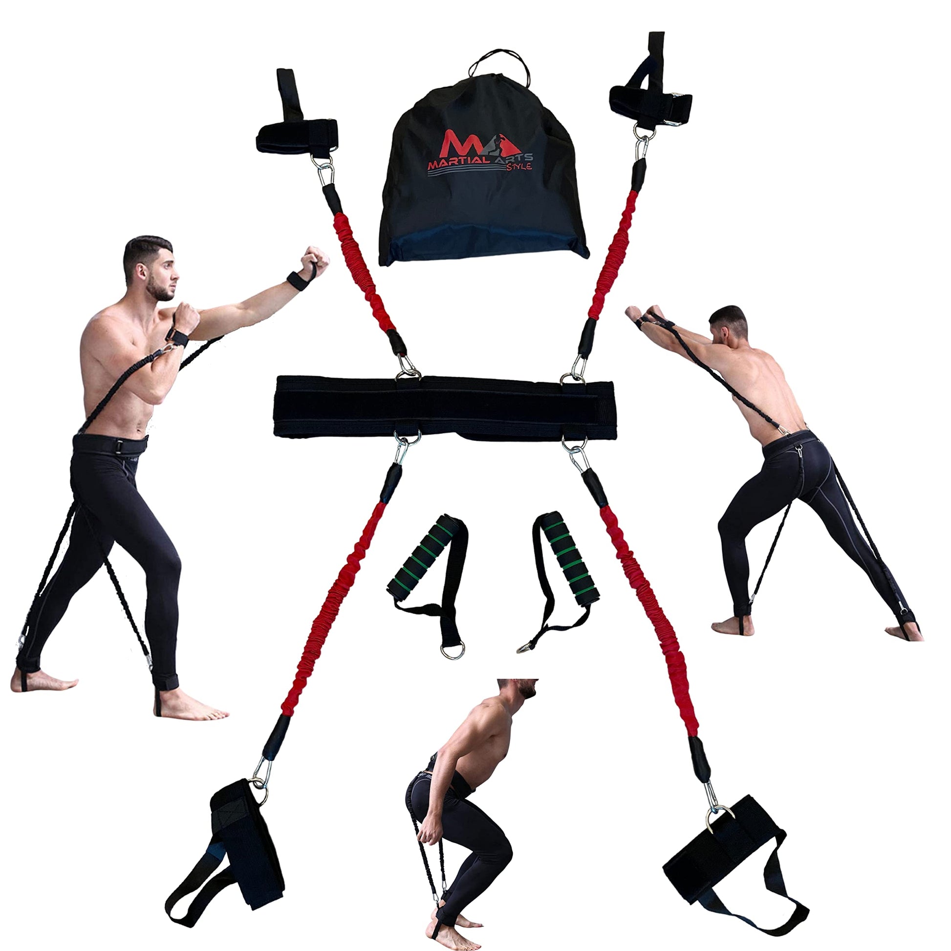 Boxing Resistance Bands for MMA Martial Arts Resistance Training at Home for Punches/Kicks, 150lbs Exercise Bands Full Body Fitness Workout to Enhance Explosive Power/Speed/Agility The Champ Gear