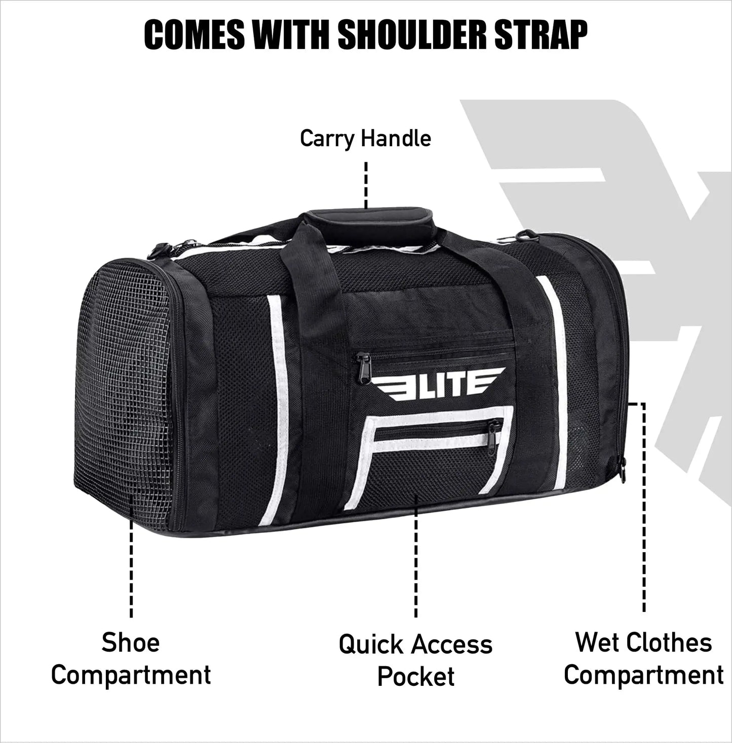 Elite Sports Boxing Gym Duffle Bag for MMA, BJJ, Jiu Jitsu gear,Duffel Athletic Gym Boxing Bag The Champ Gear