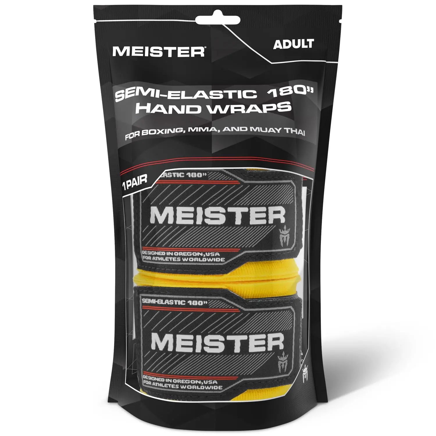 Meister Adult 180" Semi-Elastic Hand Wraps for MMA & Boxing (Pair) - The Champ Gear