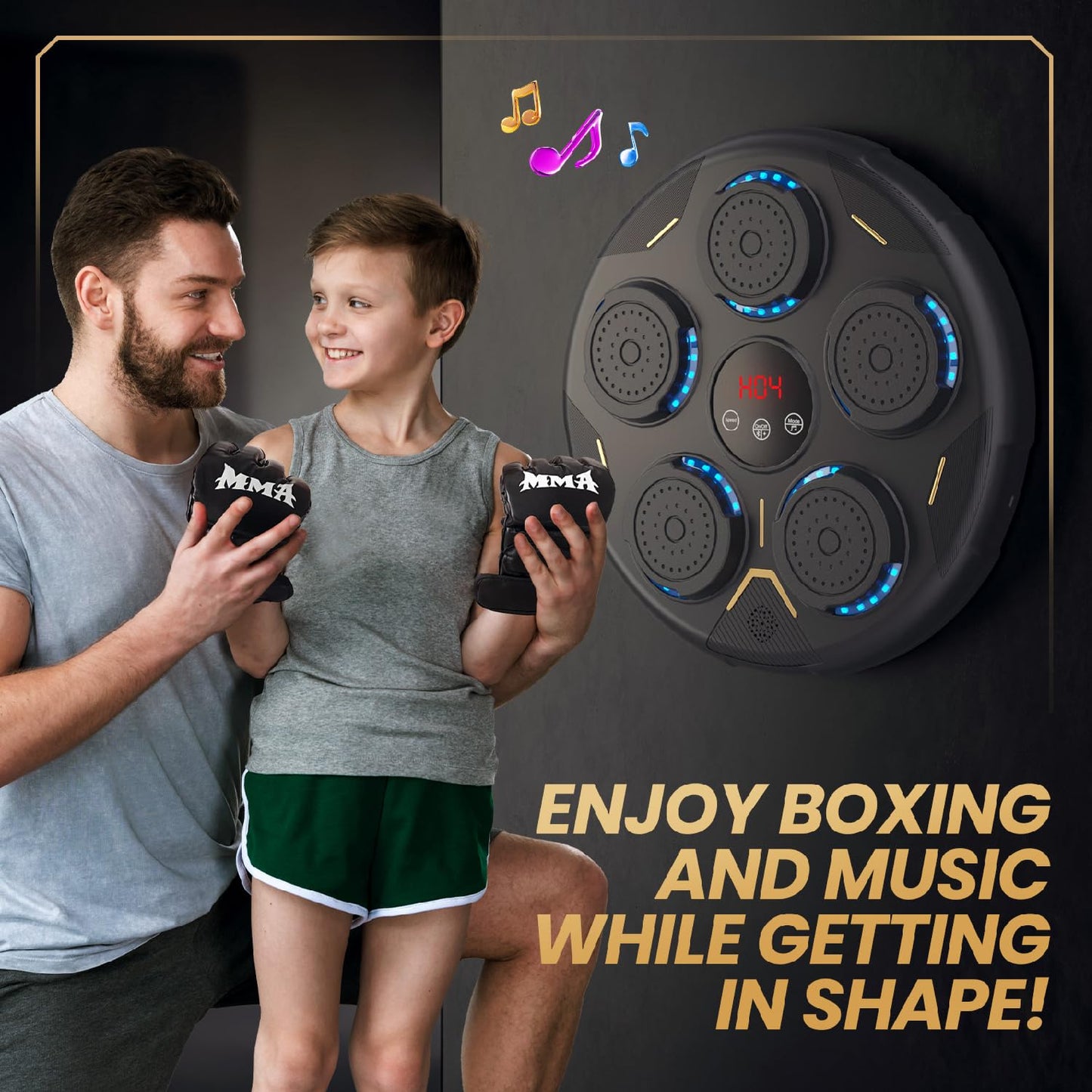 Boxing Machine, Smart Bluetooth Music Boxing Equipment, Boxing Machine Wall Mounted Musicwith Gloves, Music Boxing Machine for Adults The Champ Gear