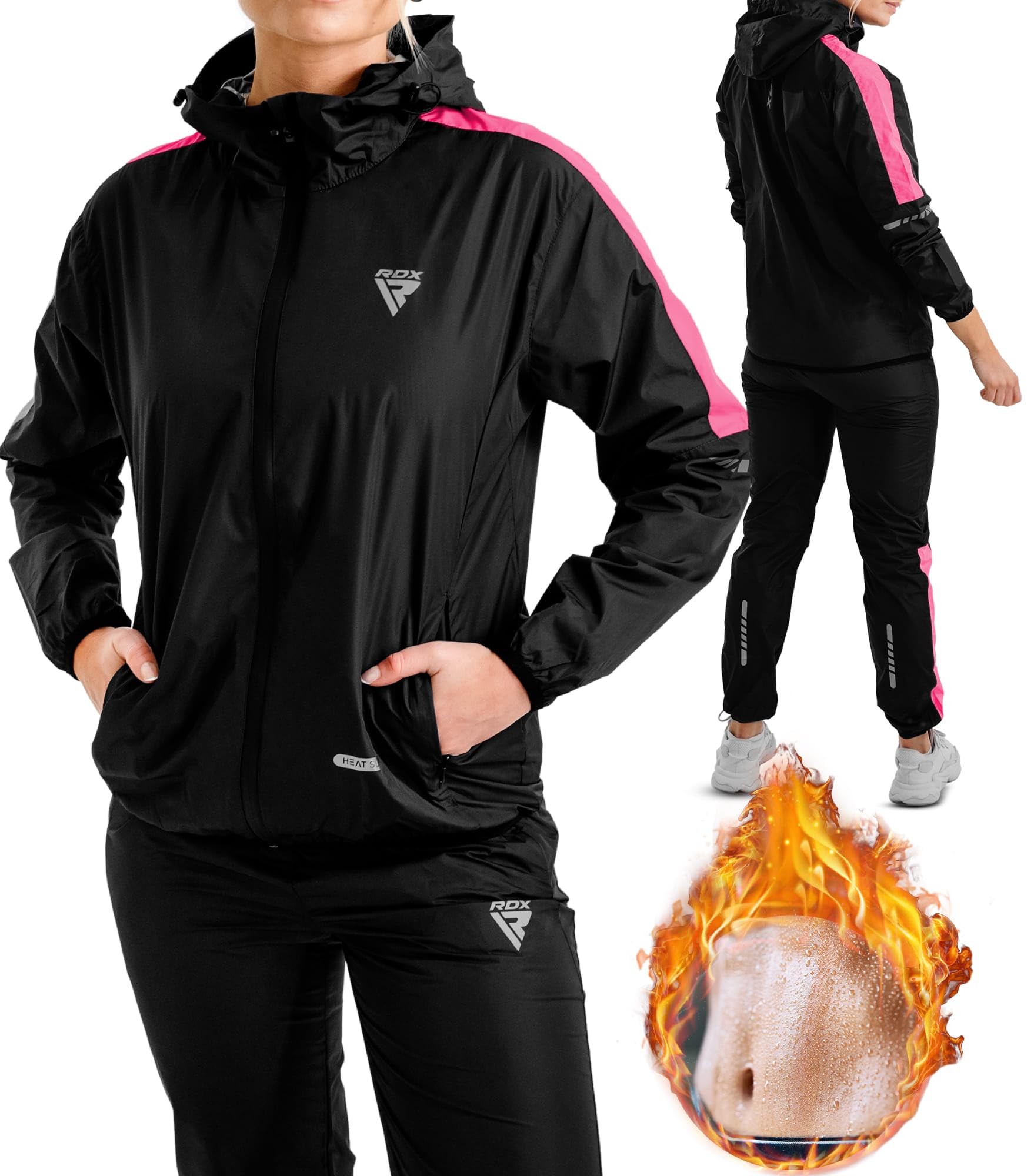 RDX Sauna Suit For Women, REACH OEKO TEX 100 CERTIFIED, Sweat Suit with Hood, Long Sleeves, Gym Fitness Running Workout The Champ Gear