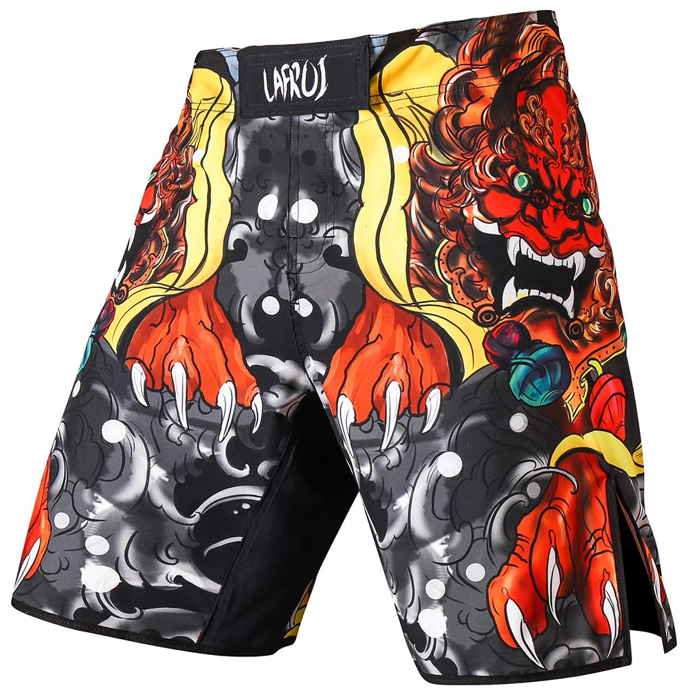 LAFROI Mens MMA Cross Training Boxing Shorts Trunks Fight Wear with Drawstring and Pocket-QJK01 The Champ Gear