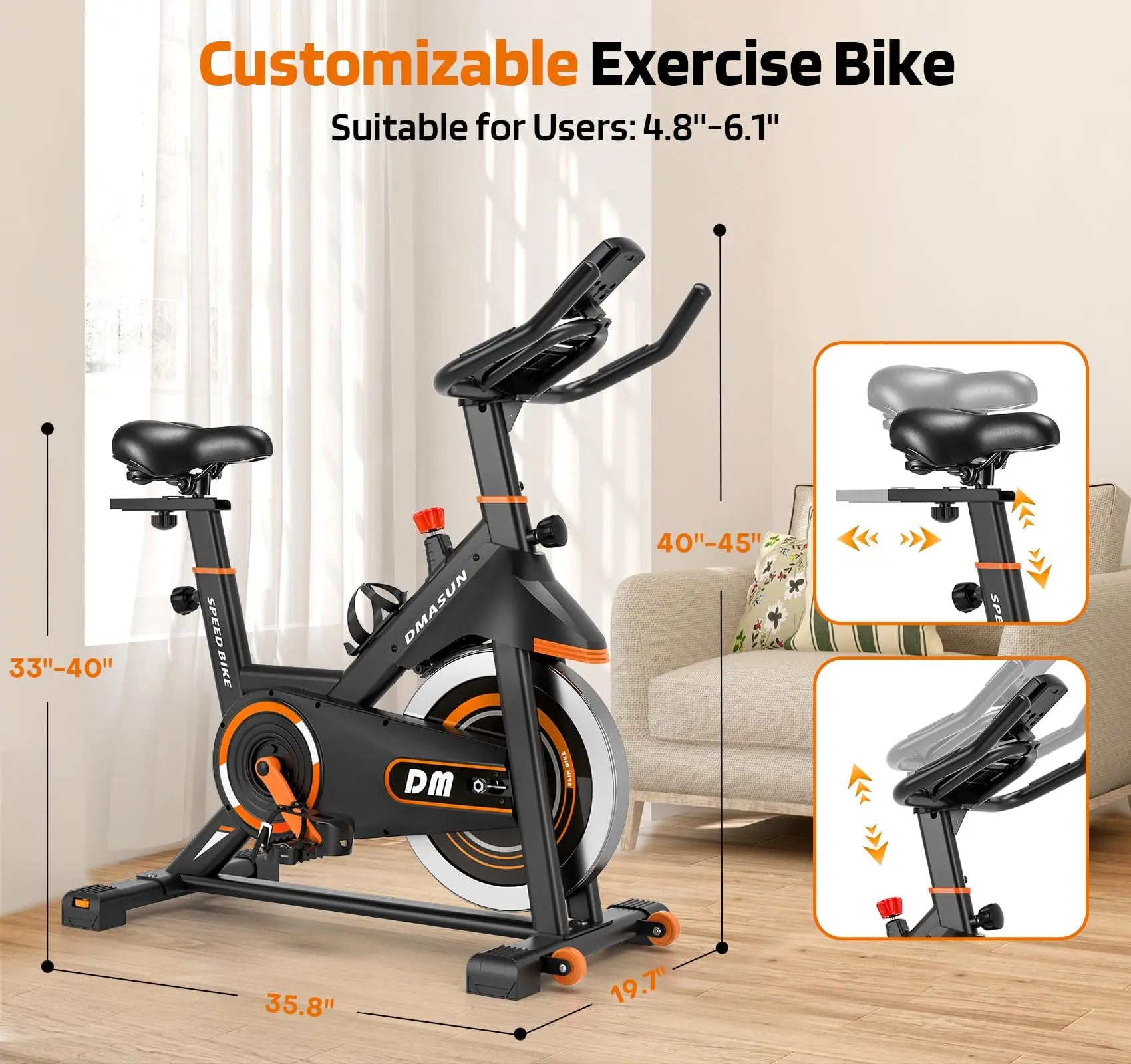 DMASUN Magnetic Resistance Exercise Bike - The Champ Gear