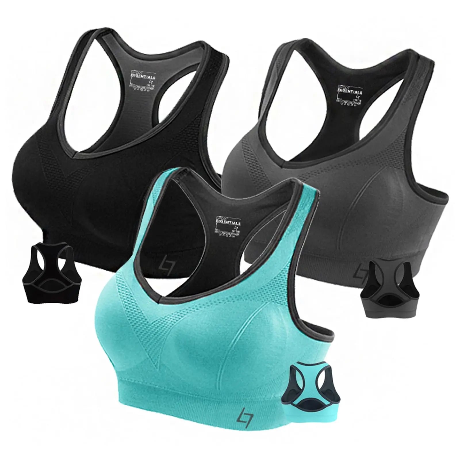 Sports Bras for Women - Padded Seamless Bras for Yoga Gym Workout Fitness - The Champ Gear