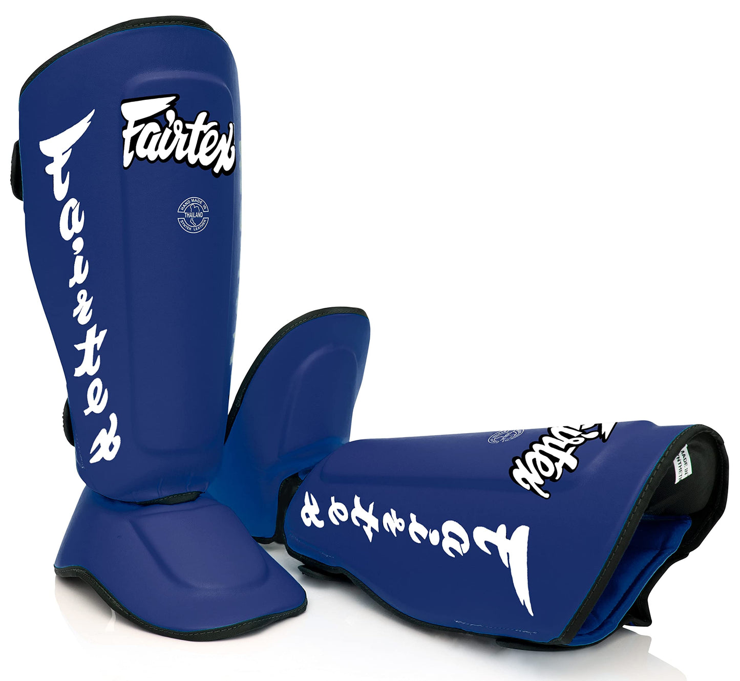 Fairtex SP7 Muay Thai Shin Guards for Men, Women, Kids | Shin Guards Made with Syntek Leather & are Premium, Lightweight & Durable | Detachable shin & Foot Protector The Champ Gear