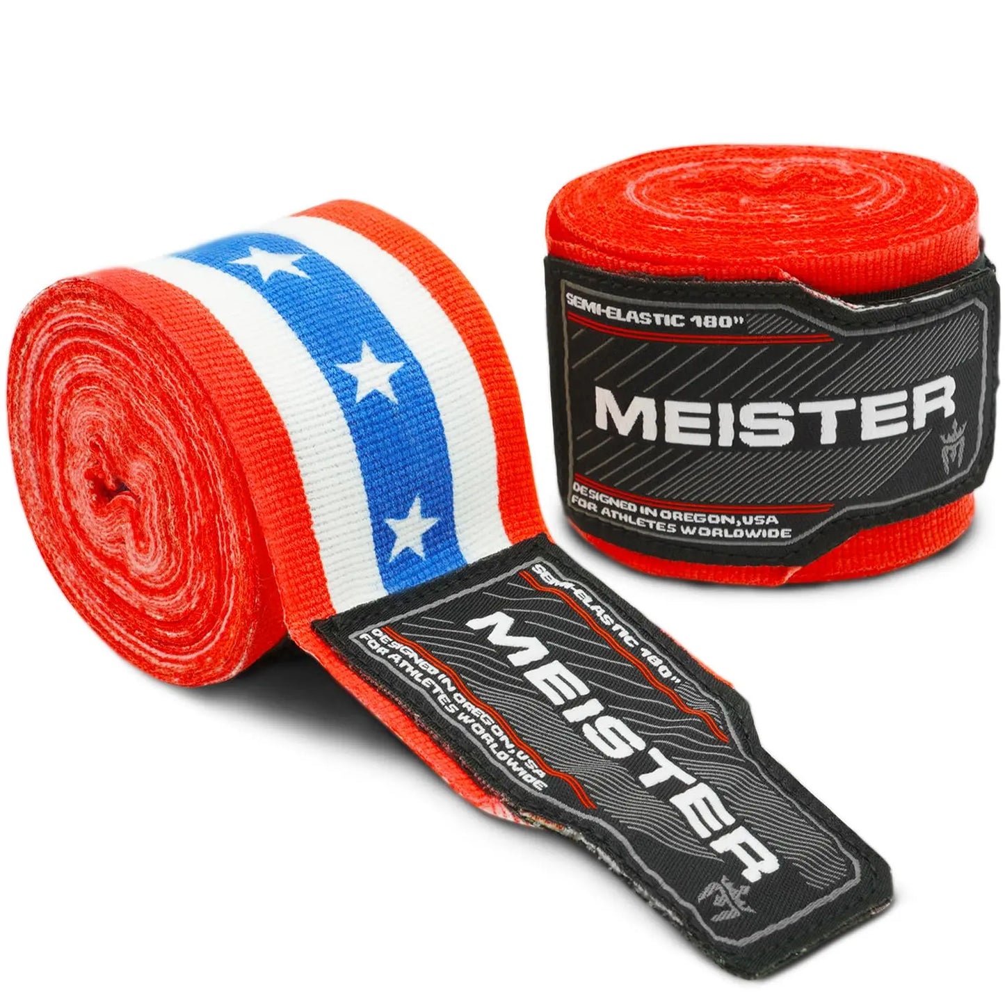 Meister Adult 180" Semi-Elastic Hand Wraps for MMA & Boxing (Pair) - The Champ Gear