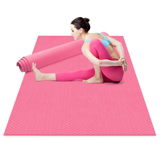 Odoland Large Exercise Mat 72'' x 48'' (6'x4') x6mm for Pilates Stretching Workout Mats for Home Gym Flooring, Extra Thick Non Slip Eco Friendly Yoga Mat with Carry Strap The Champ Gear