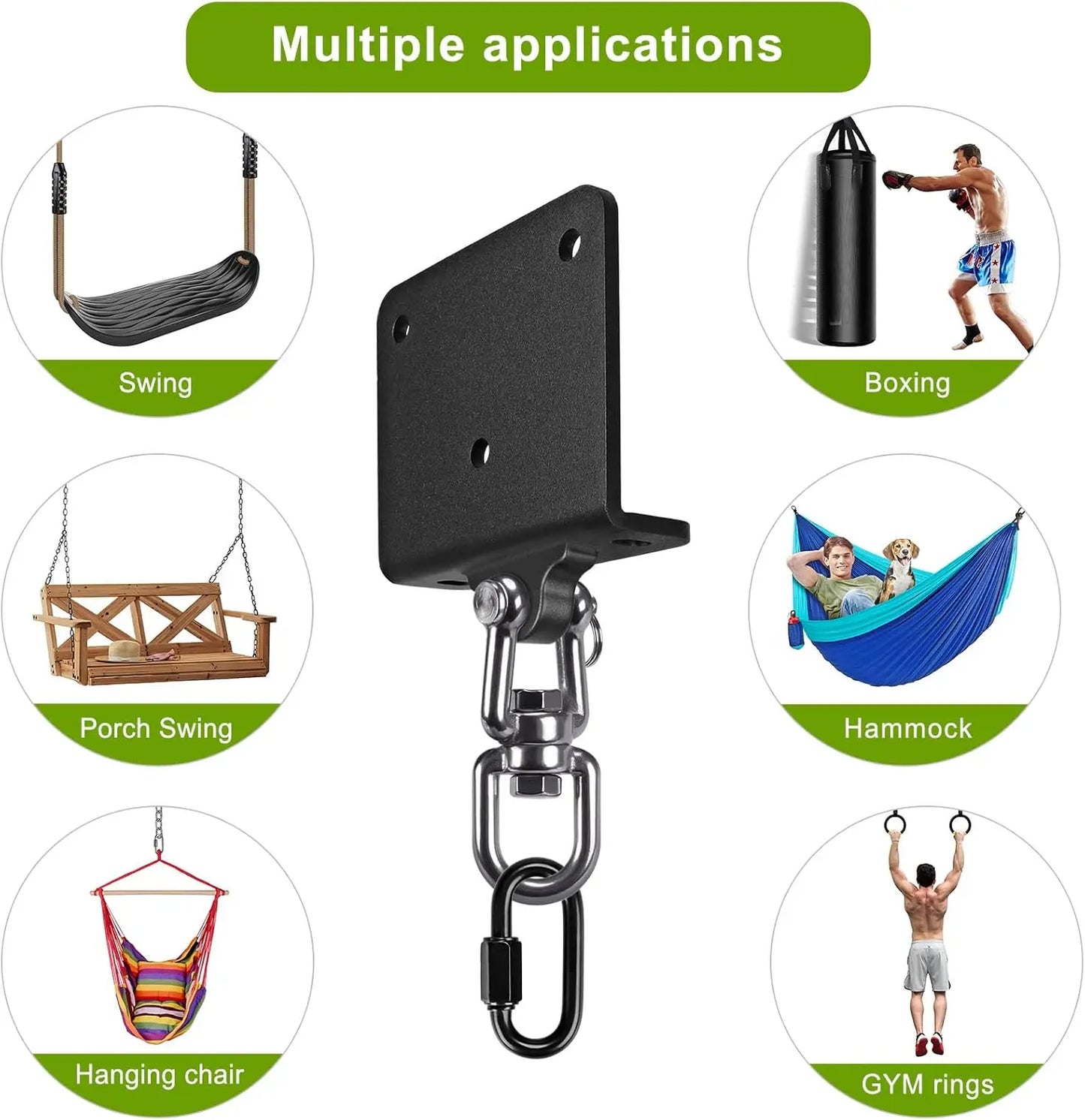 Punching Bag Hanger for Heavy Bag 1000 LB Capacity Beam Mount Hardware 360° Rotation Boxing Bag Ceiling Mount I-Beam Heavy Bag Hanger with Carabiner The Champ Gear