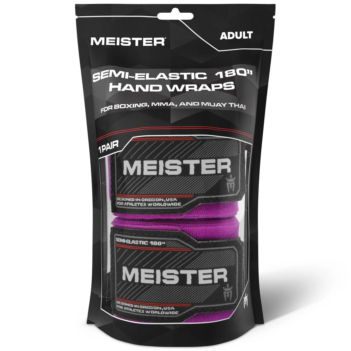 Meister Adult 180" Semi-Elastic Hand Wraps for MMA & Boxing (Pair) - The Champ Gear