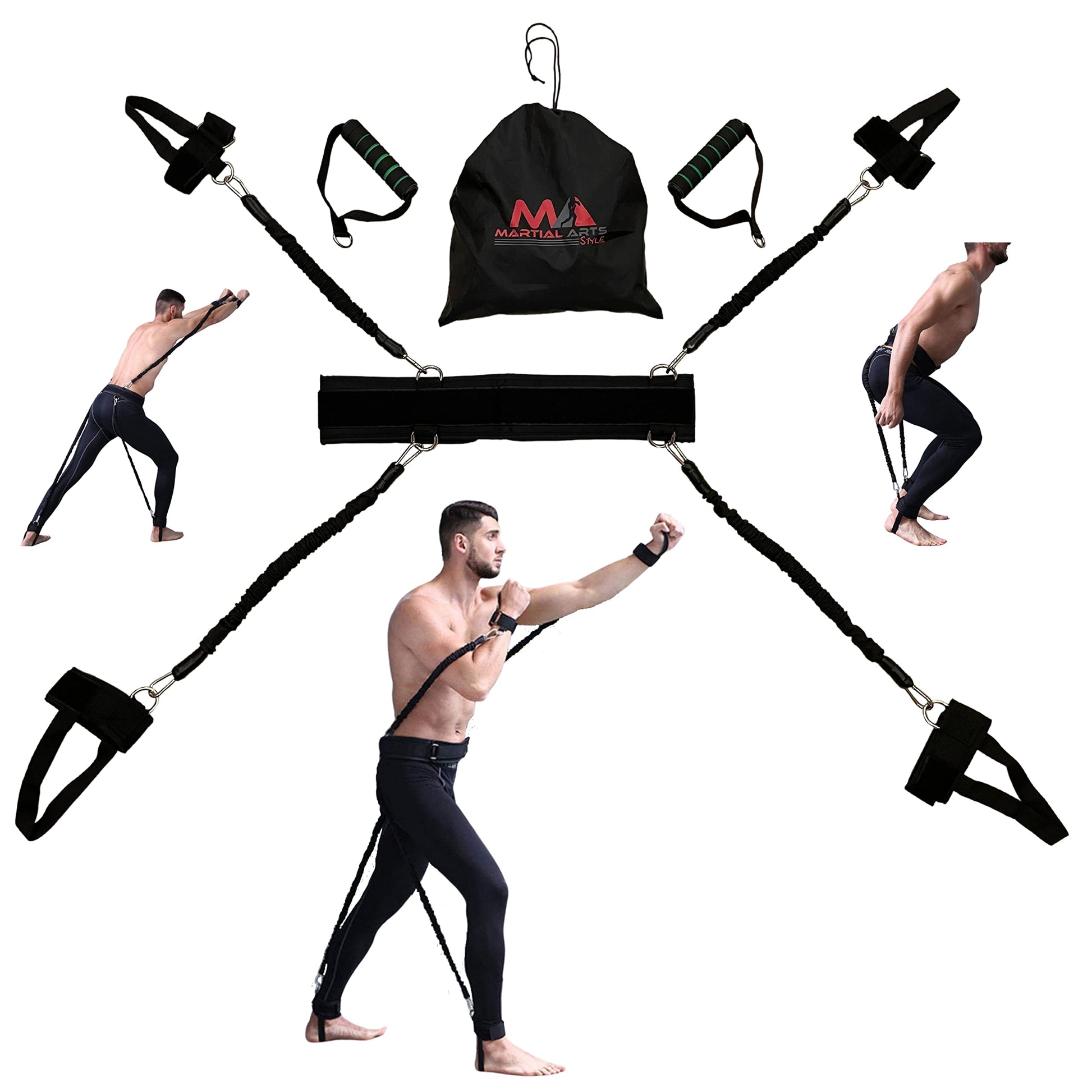 Boxing Resistance Bands for MMA Martial Arts Resistance Training at Home for Punches/Kicks, 150lbs Exercise Bands Full Body Fitness Workout to Enhance Explosive Power/Speed/Agility The Champ Gear