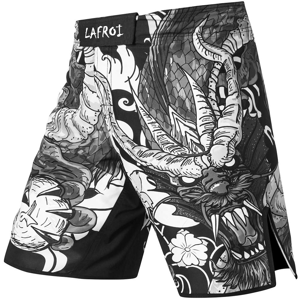 LAFROI Mens MMA Cross Training Boxing Shorts Trunks Fight Wear with Drawstring and Pocket-QJK01 - The Champ Gear