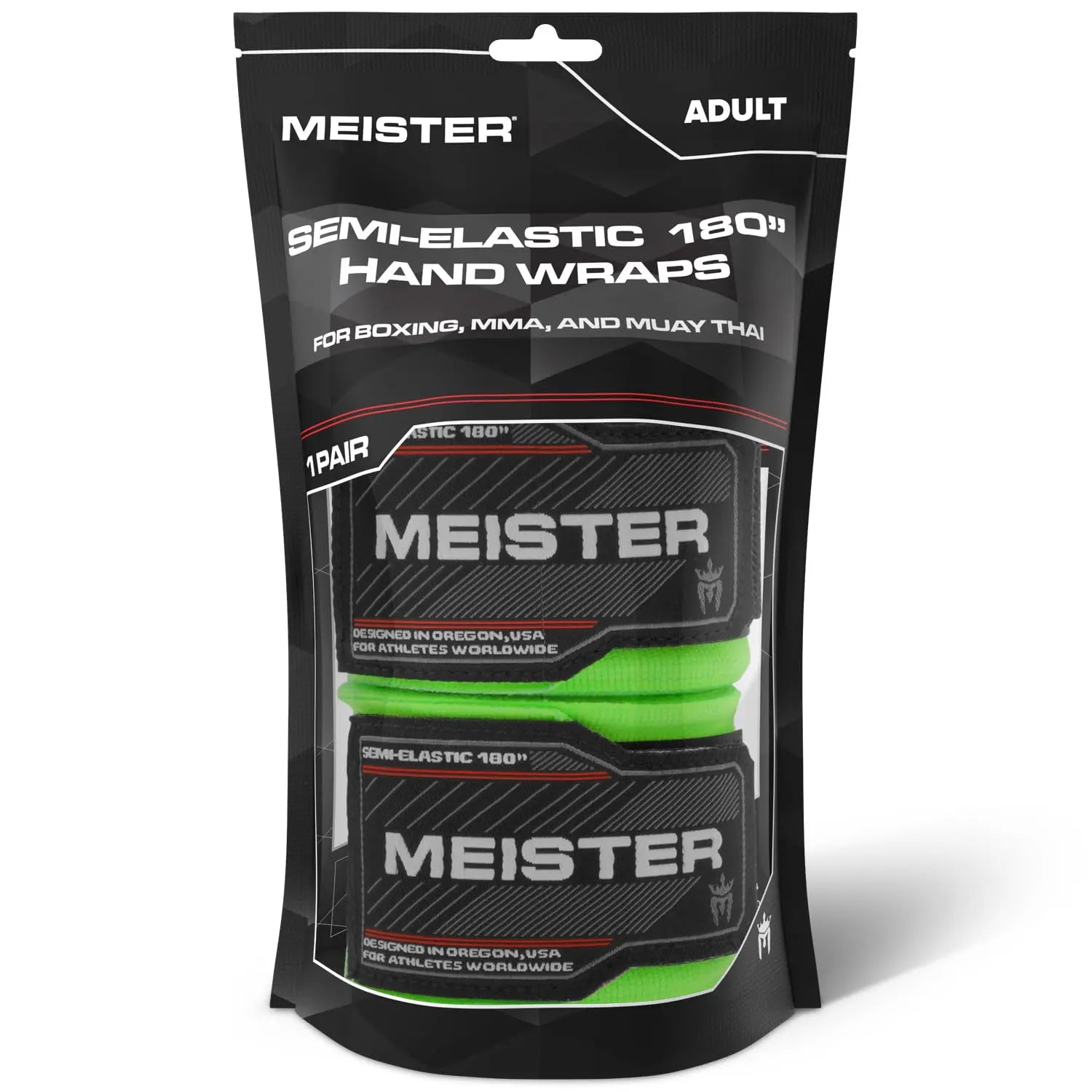 Meister Adult 180" Semi-Elastic Hand Wraps for MMA & Boxing (Pair) - The Champ Gear