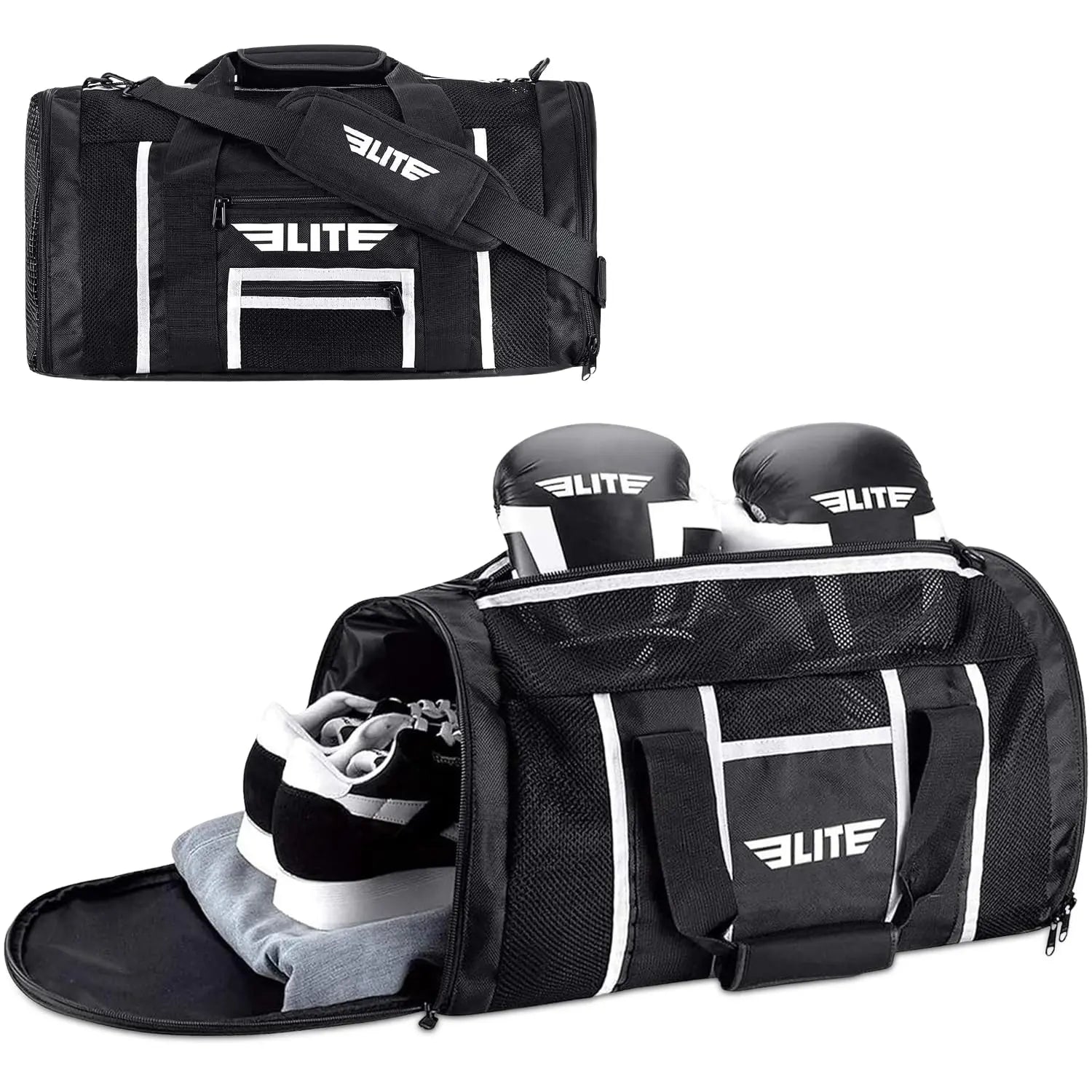 Elite Sports Boxing Gym Duffle Bag for MMA, BJJ, Jiu Jitsu gear,Duffel Athletic Gym Boxing Bag The Champ Gear