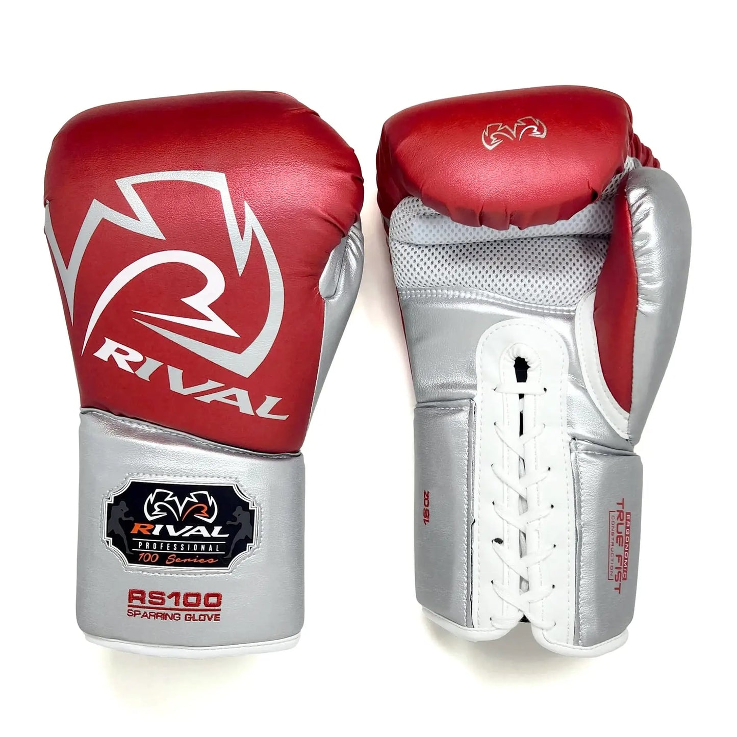 RIVAL Boxing RS100 Professional Lace-Up Sparring Gloves, Handcrafted with Super-Rich Microfiber PU, Ergonomically Designed to Perfectly Fit Your Hand The Champ Gear