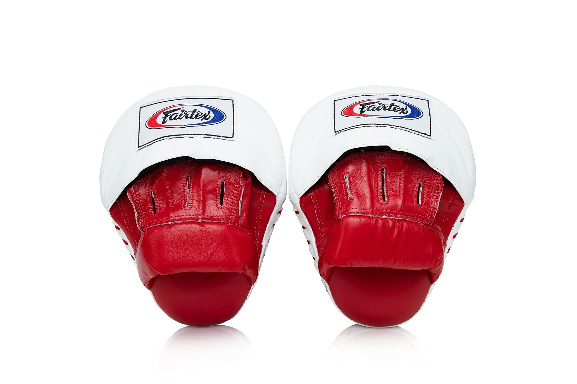 Fairtex FMV9 Contoured Focus Mitts |Striking Accuracy & Protection for Boxing, Muay Thai, Kickboxing |Ergonomic Design, Soft Padding, Secure Fit Leather The Champ Gear